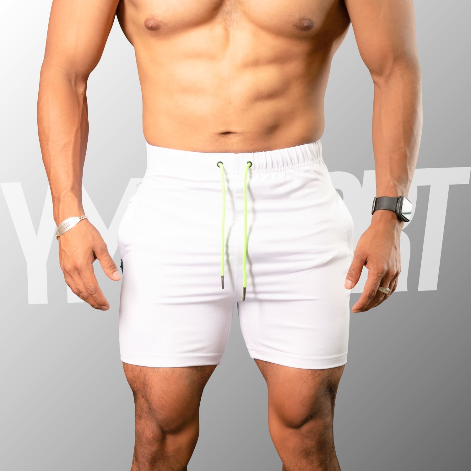 SHORT ENTRENAMIENTO HOMBRE YML SPORT 69062 BLANCO GYM FITNESS - 2