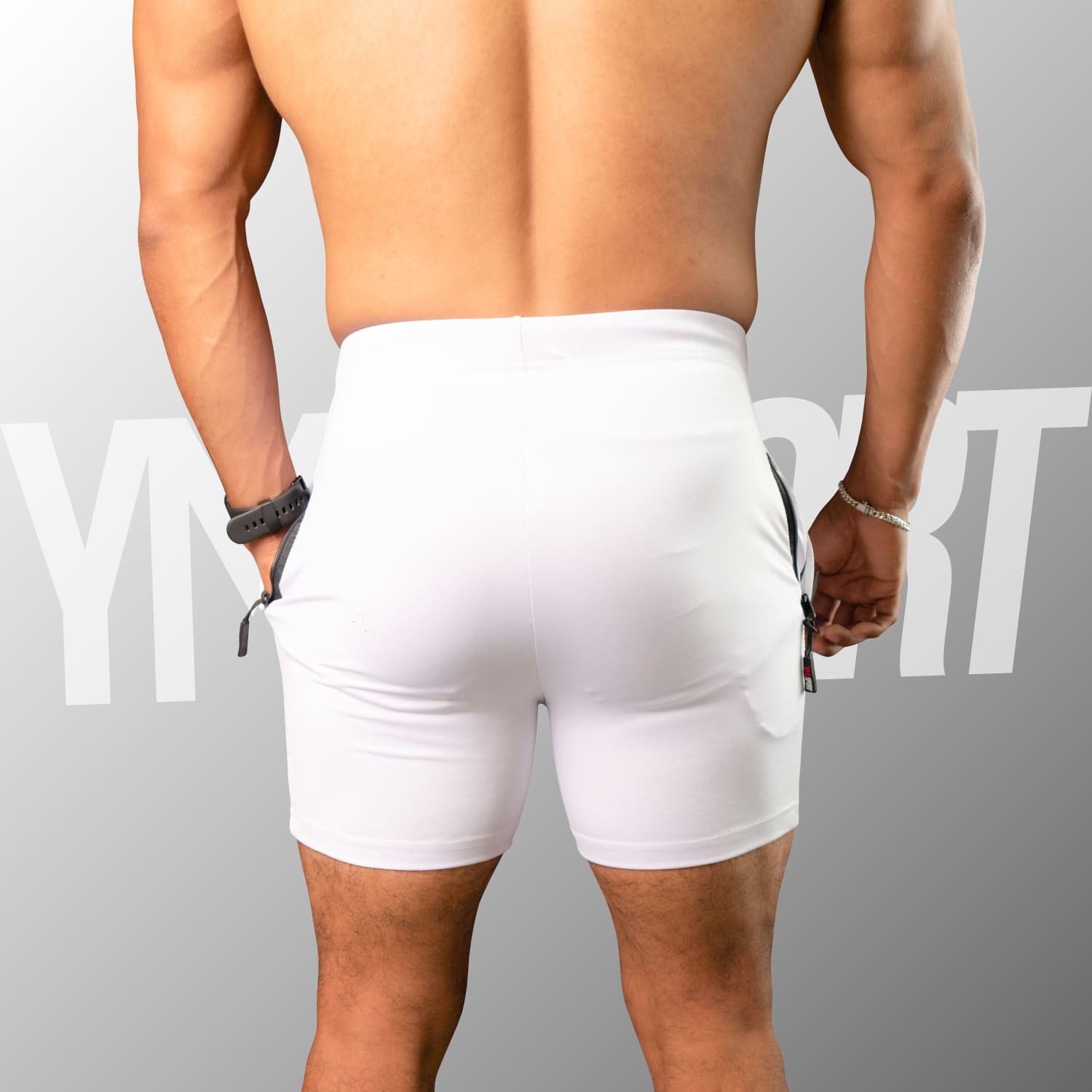 SHORT ENTRENAMIENTO HOMBRE YML SPORT 69062 BLANCO GYM FITNESS - 4