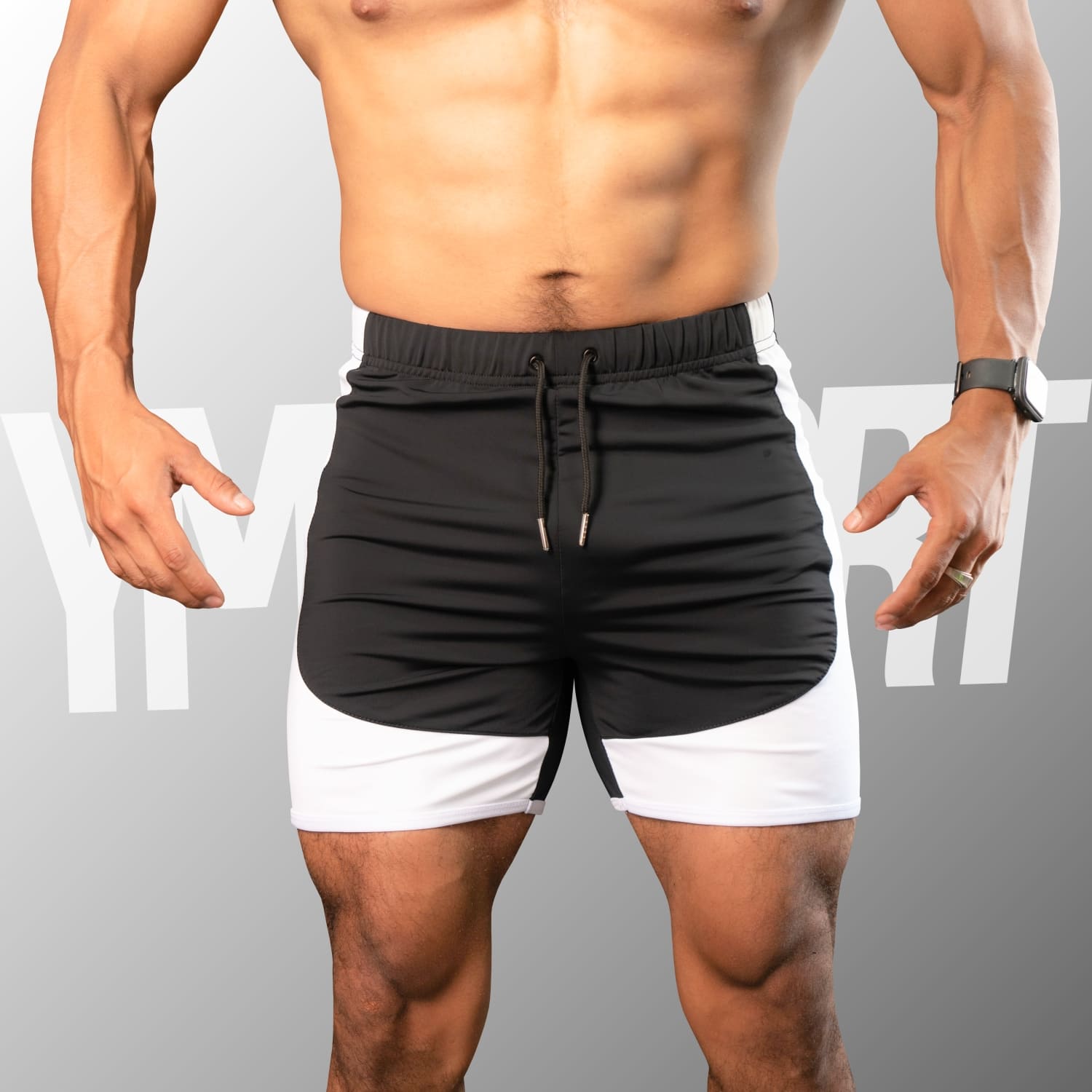 SHORT ENTRENAMIENTO HOMBRE YML SPORT 69118 NEGRO GYM CULTURISMO - 2