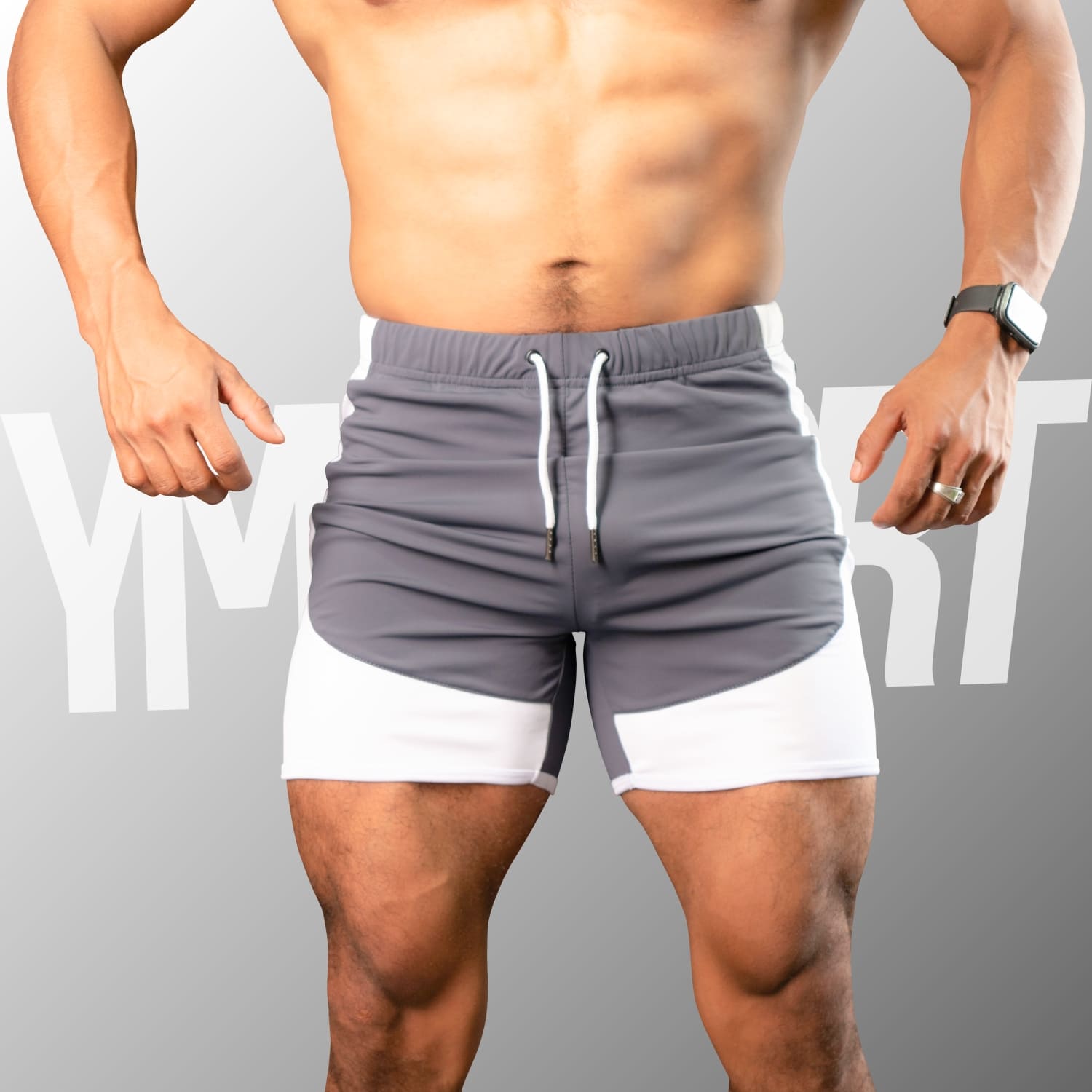 SHORT ENTRENAMIENTO HOMBRE YML SPORT 69118 PLOMO GYM CULTURISMO - 2