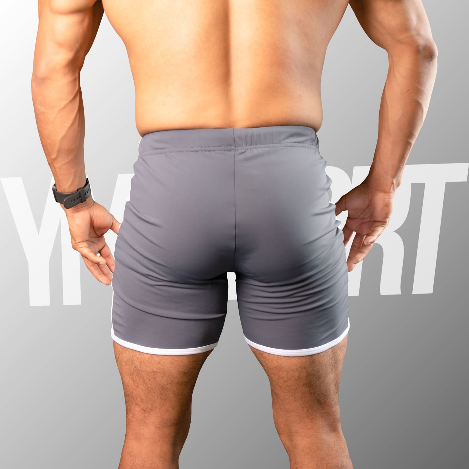 SHORT ENTRENAMIENTO HOMBRE YML SPORT 69118 PLOMO GYM CULTURISMO - 4