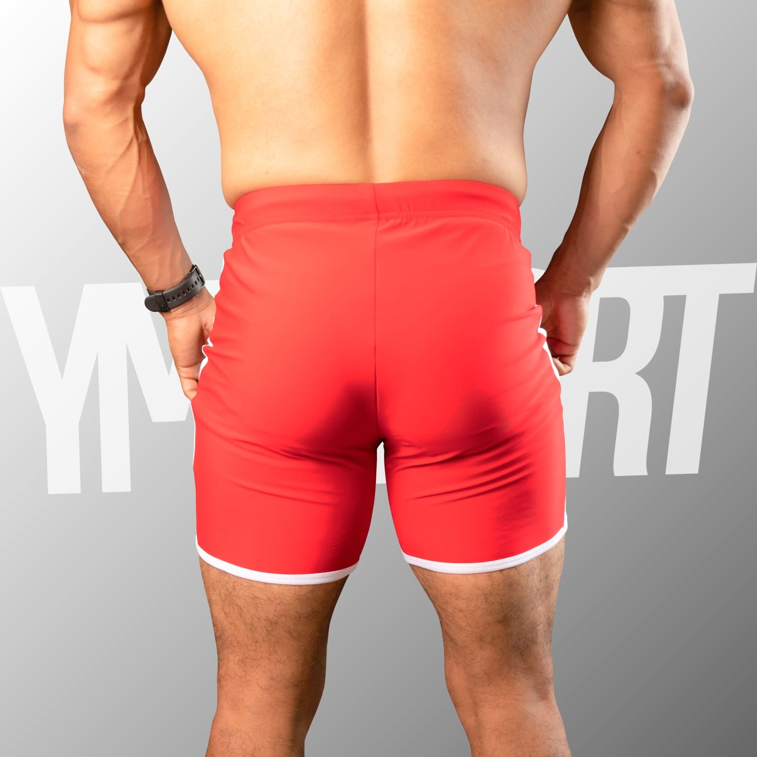 SHORT ENTRENAMIENTO HOMBRE YML SPORT 69118 ROJO GYM CULTURISMO - 4