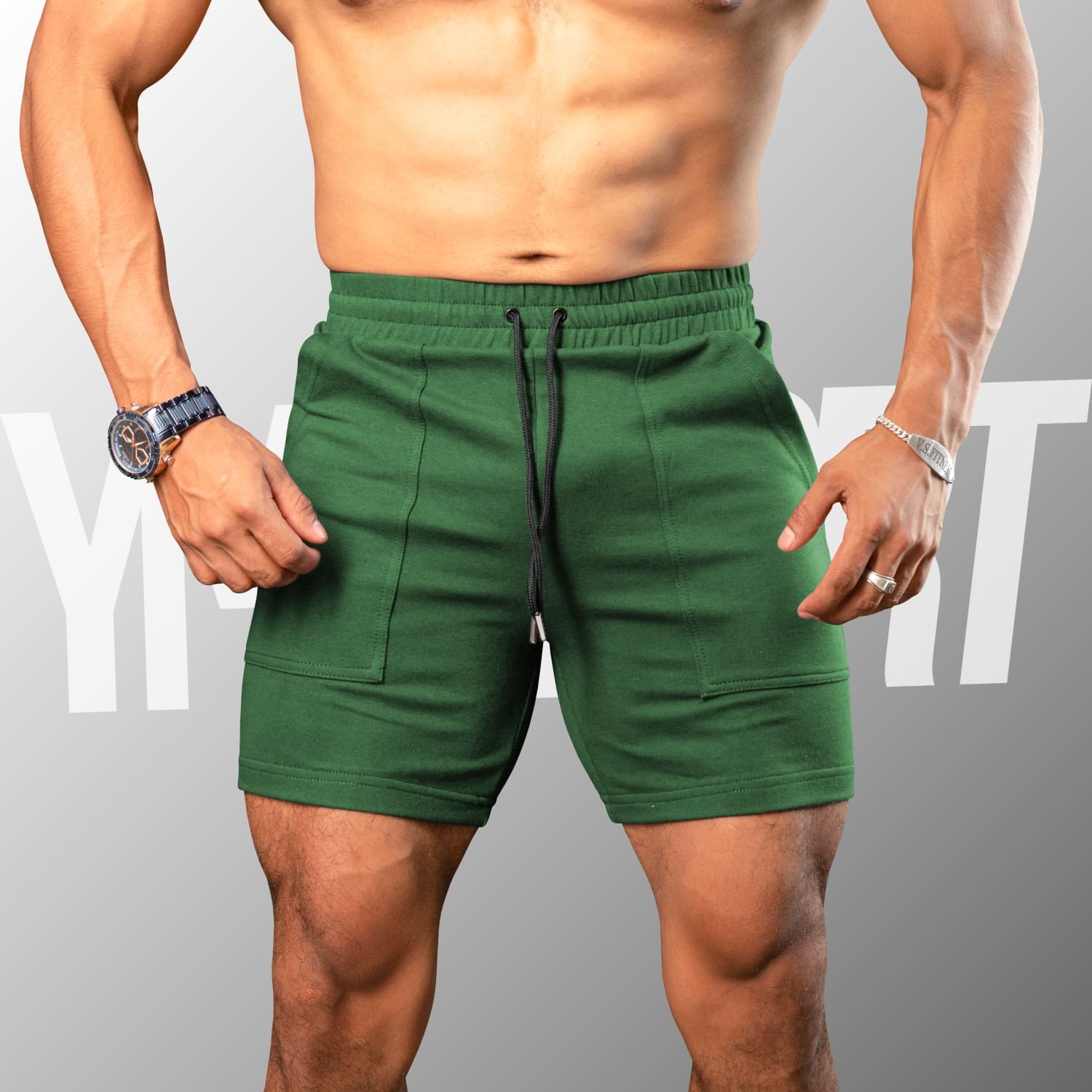 SHORT DEPORTIVO GYM HOMBRE YML SPORT 69124 VERDE FITNESS - 2