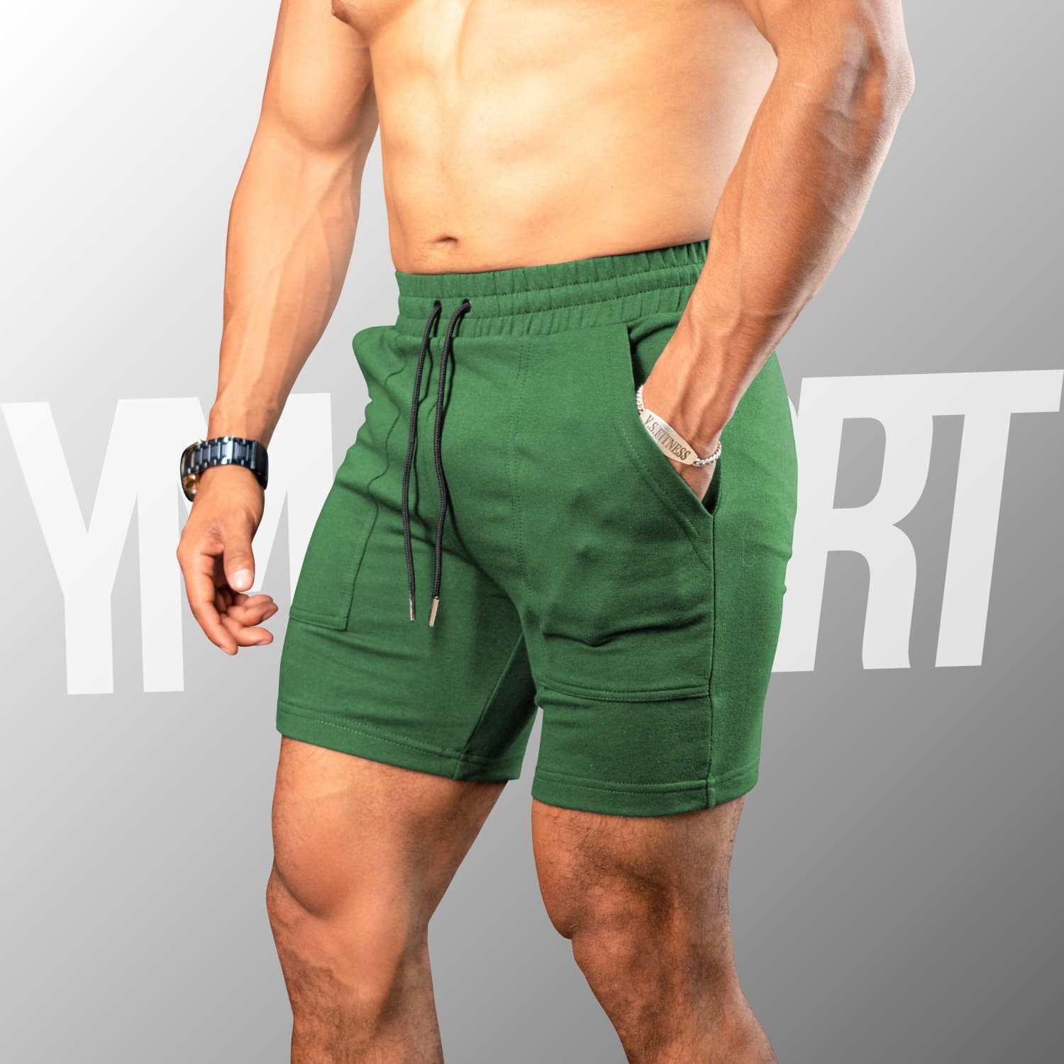 SHORT DEPORTIVO GYM HOMBRE YML SPORT 69124 VERDE FITNESS - 3