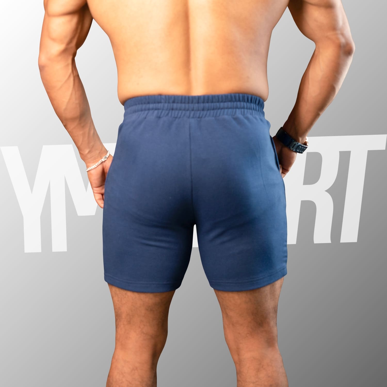 SHORT DEPORTIVO GYM HOMBRE YML SPORT 69124 AZUL MARINO FITNESS - 4