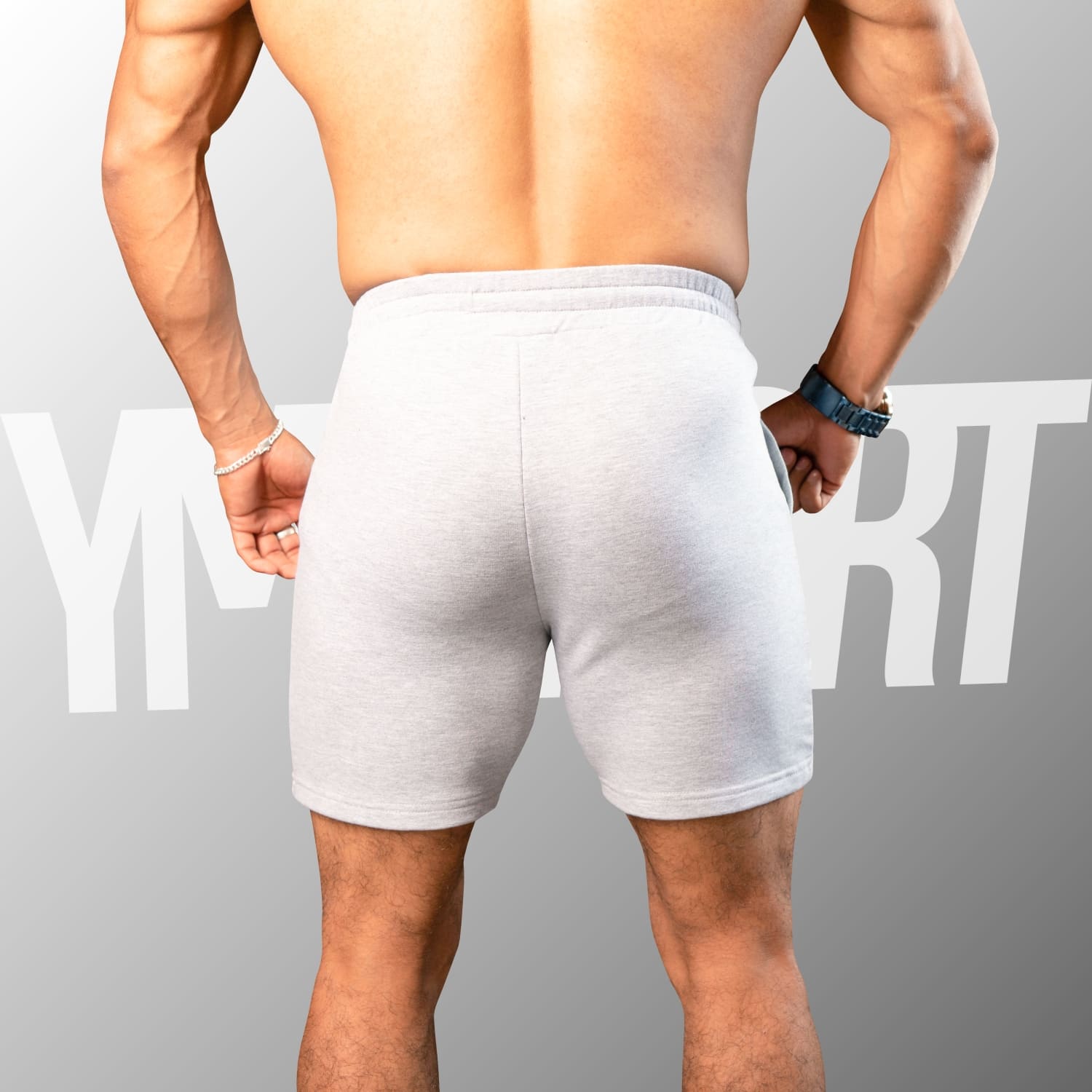 SHORT DEPORTIVO GYM HOMBRE YML SPORT 69124 BLANCO FITNESS - 4