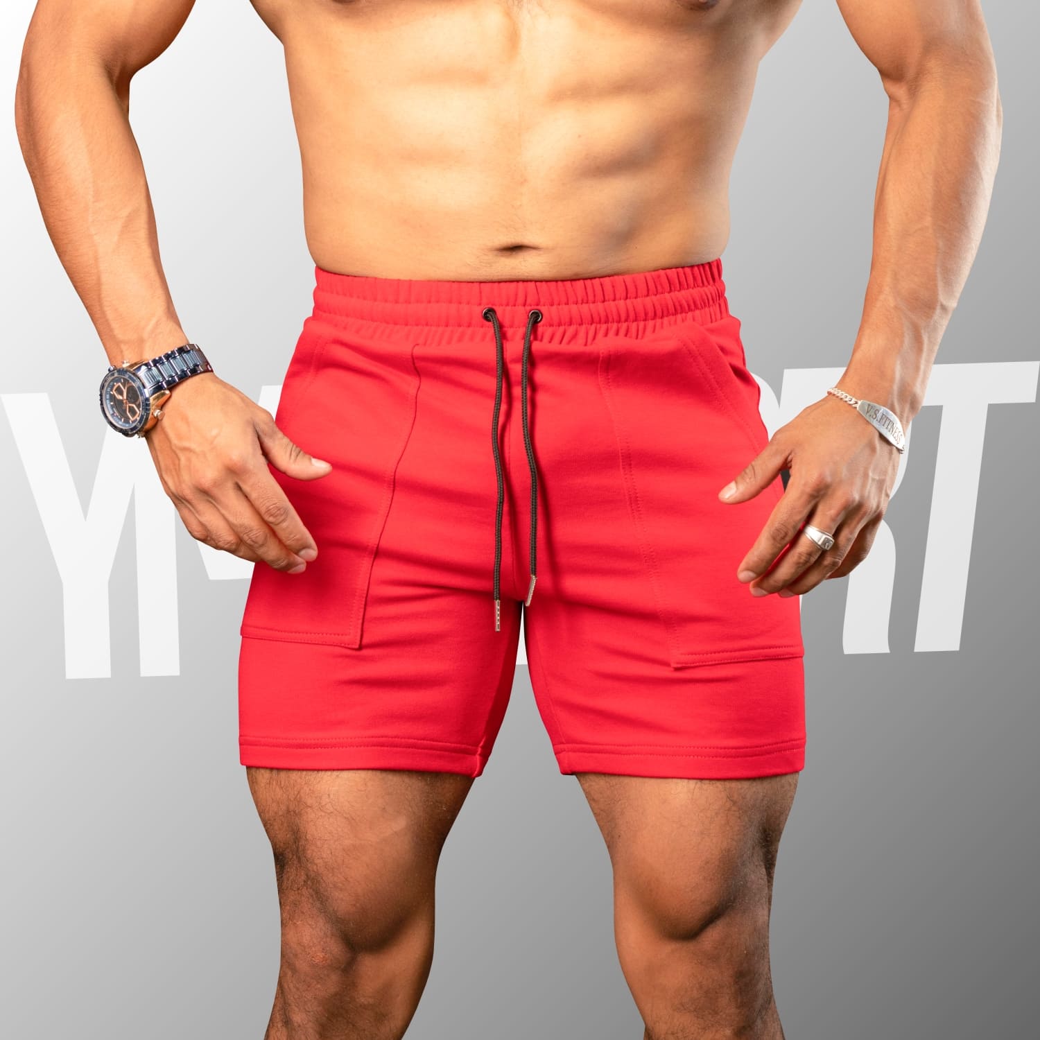 SHORT DEPORTIVO GYM HOMBRE YML SPORT 69124 ROJO FITNESS - 2