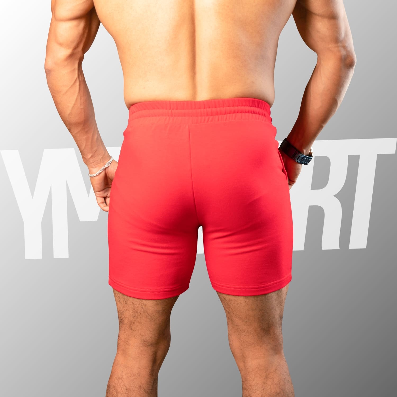 SHORT DEPORTIVO GYM HOMBRE YML SPORT 69124 ROJO FITNESS - 4