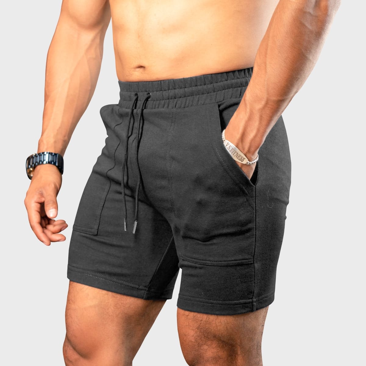 SHORT DEPORTIVO GYM HOMBRE YML SPORT 69124 NEGRO FITNESS - 1