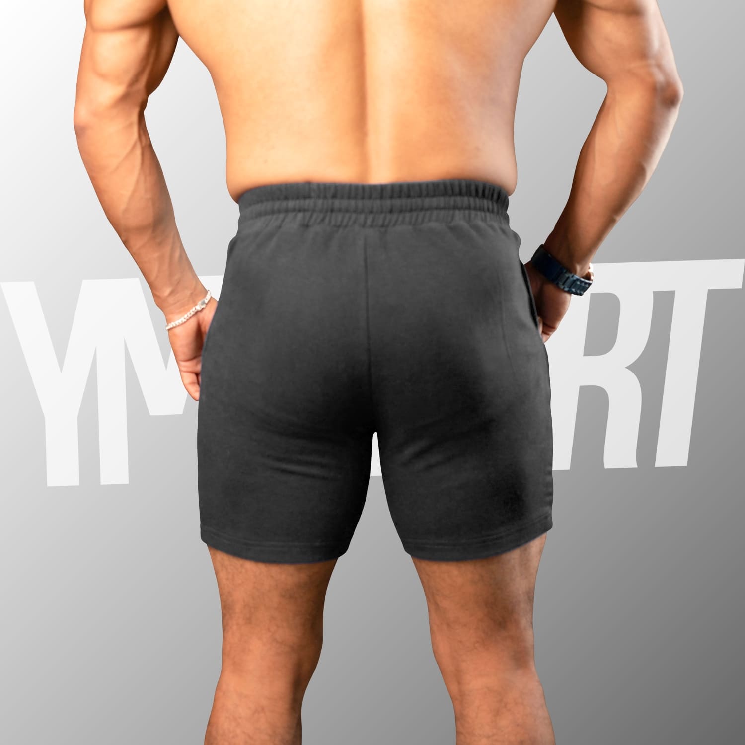SHORT DEPORTIVO GYM HOMBRE YML SPORT 69124 NEGRO FITNESS - 4
