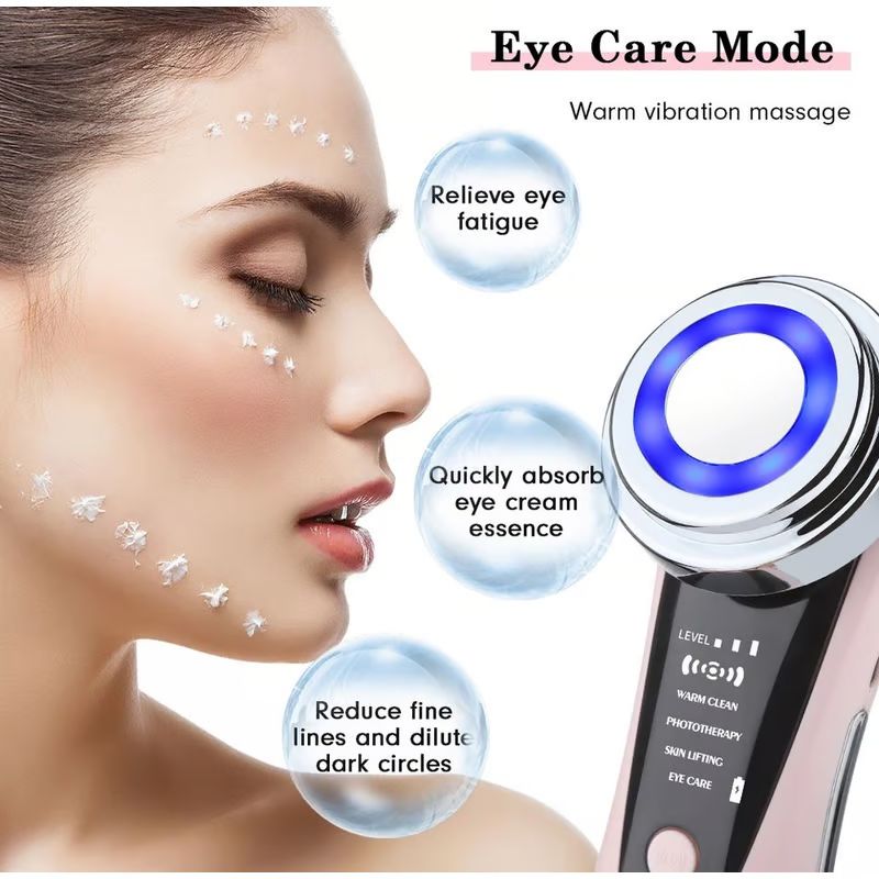 MASAJEADOR FACIAL MESOTERAPIA RADIOFRECUENCIA LED LIMPIEZA REJUVENECIMIENTO BLANCO - 2