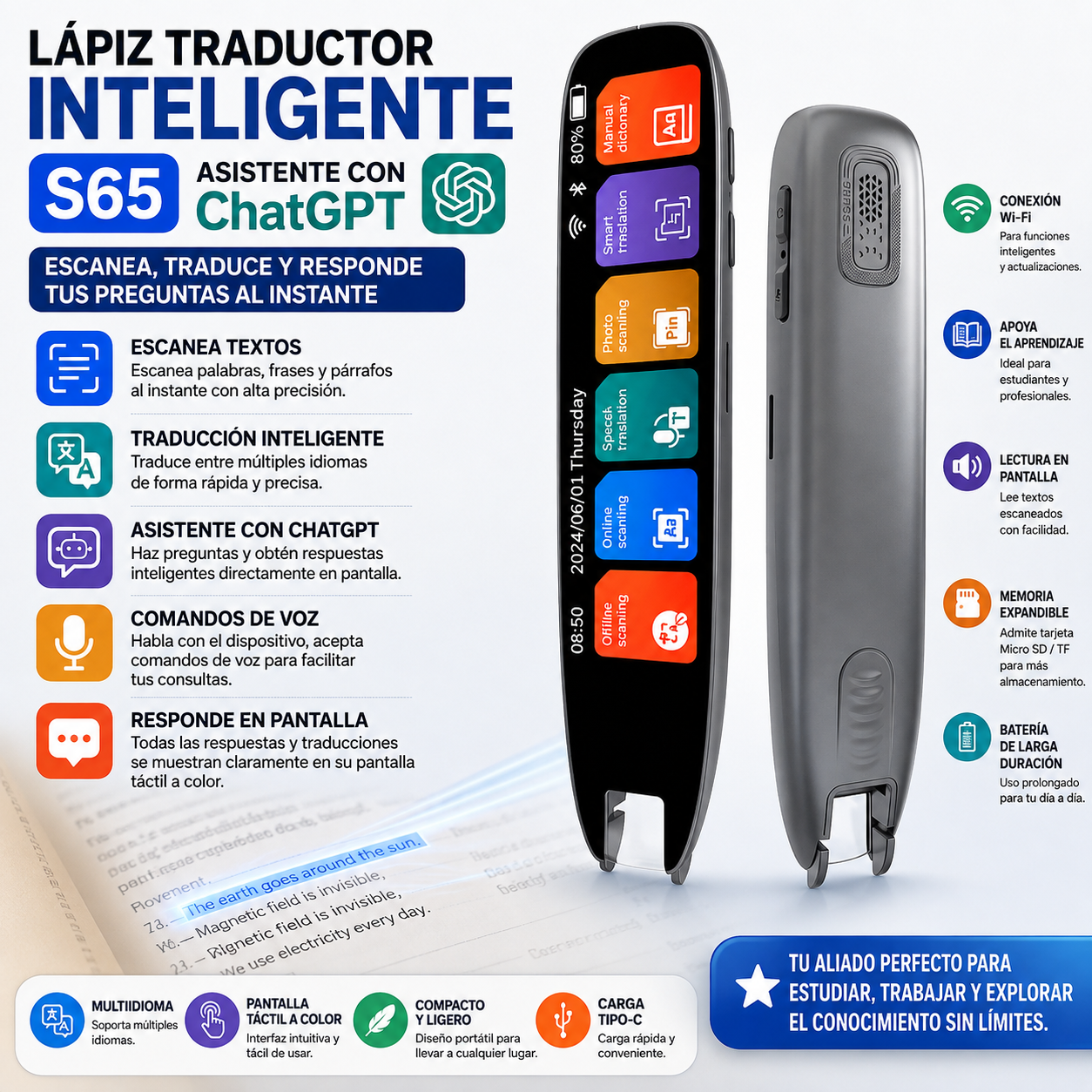 LAPIZ TRADUCTOR DE IDIOMAS VOZ Y TEXTO CON CHATGPT - 1
