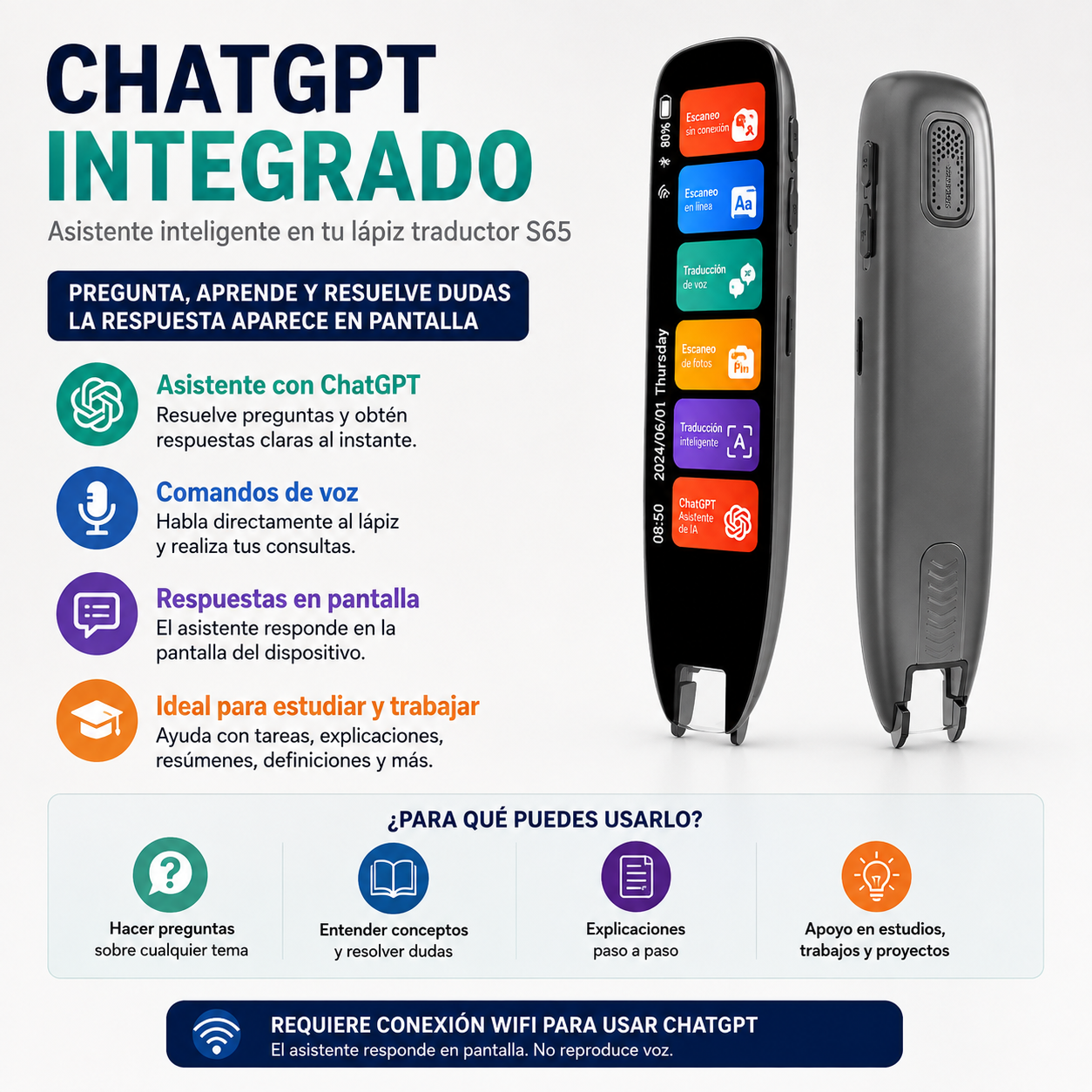 LAPIZ TRADUCTOR DE IDIOMAS VOZ Y TEXTO CON CHATGPT - 5