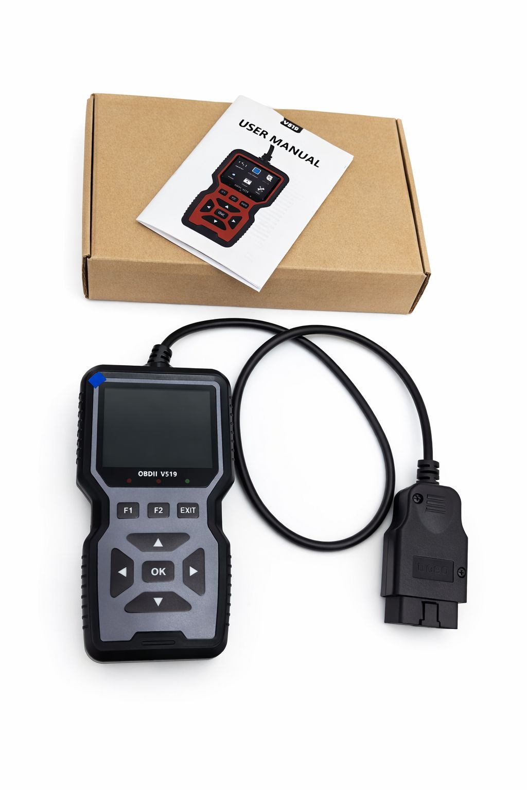 ESCANER OBD2 PARA  AUTOS Y VEHICULOS V519 NEGRO - 3