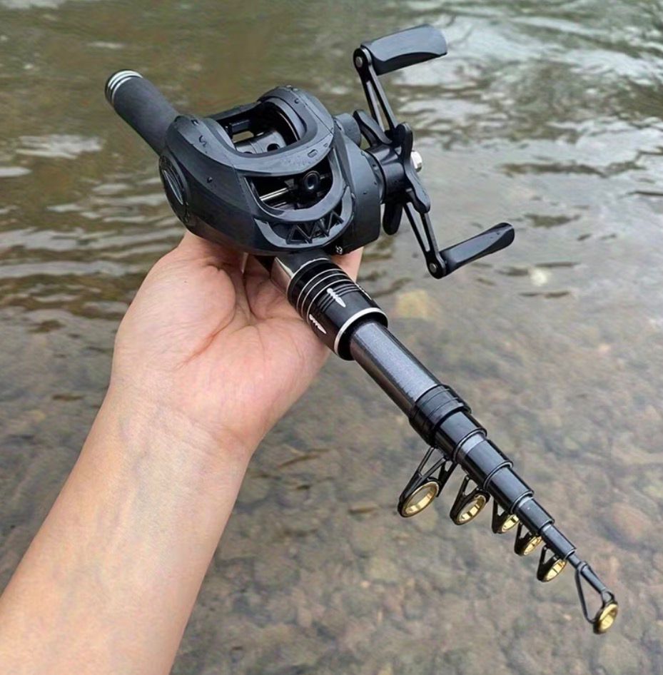 CAÑA DE PESCAR PROFESIONAL CON CARRETE 220 CM - 1