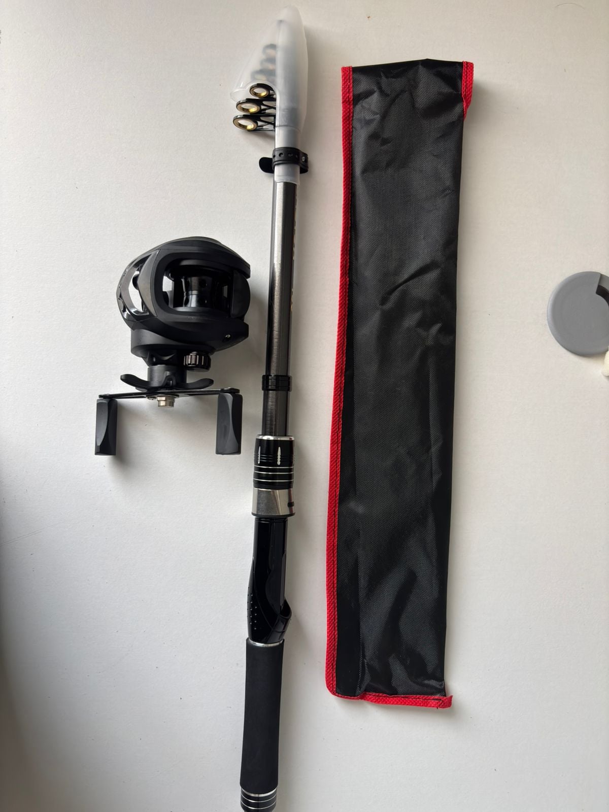 CAÑA DE PESCAR PROFESIONAL CON CARRETE 220 CM - 3
