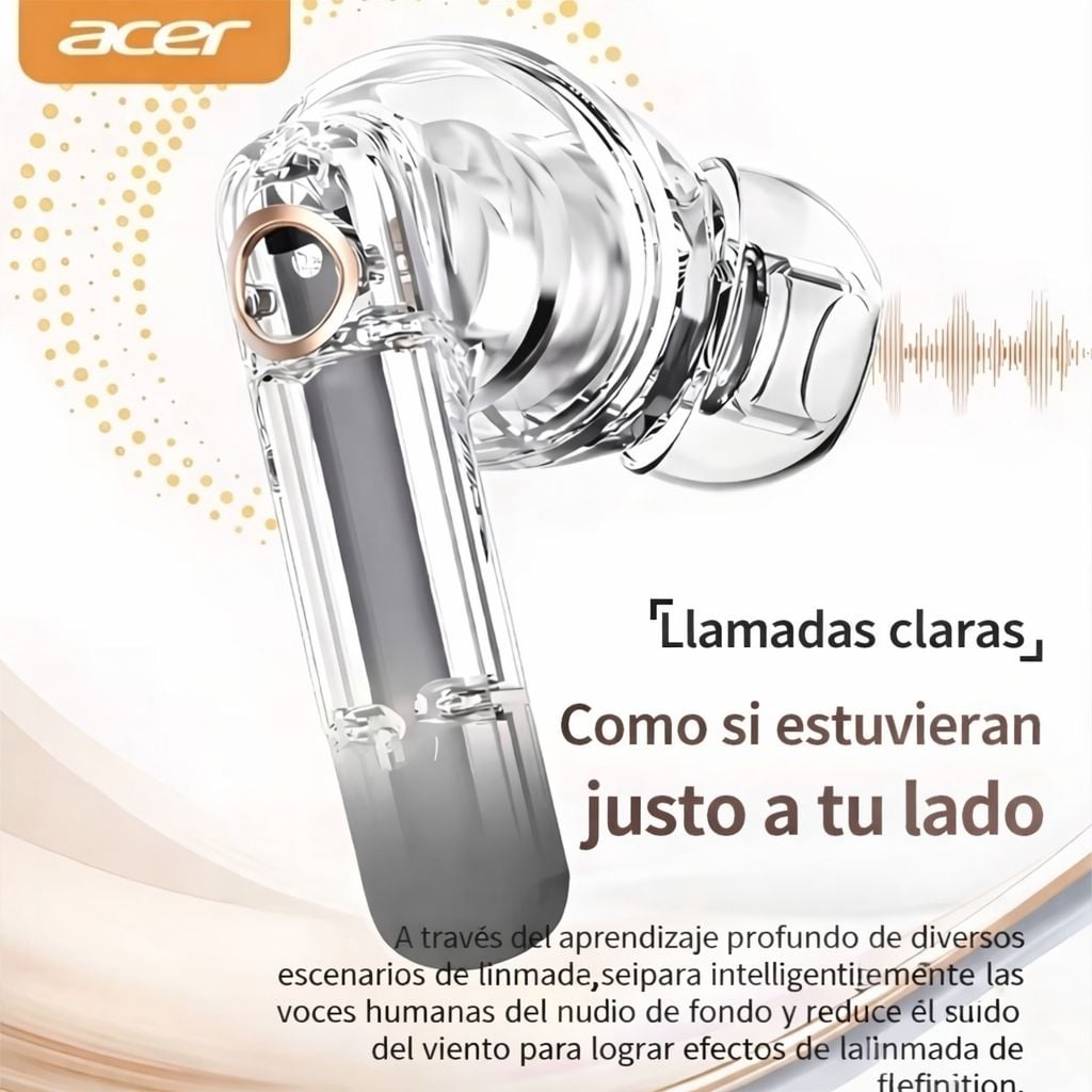 AUDIFONOS INALAMBRICOS ACER NEGROS - 3