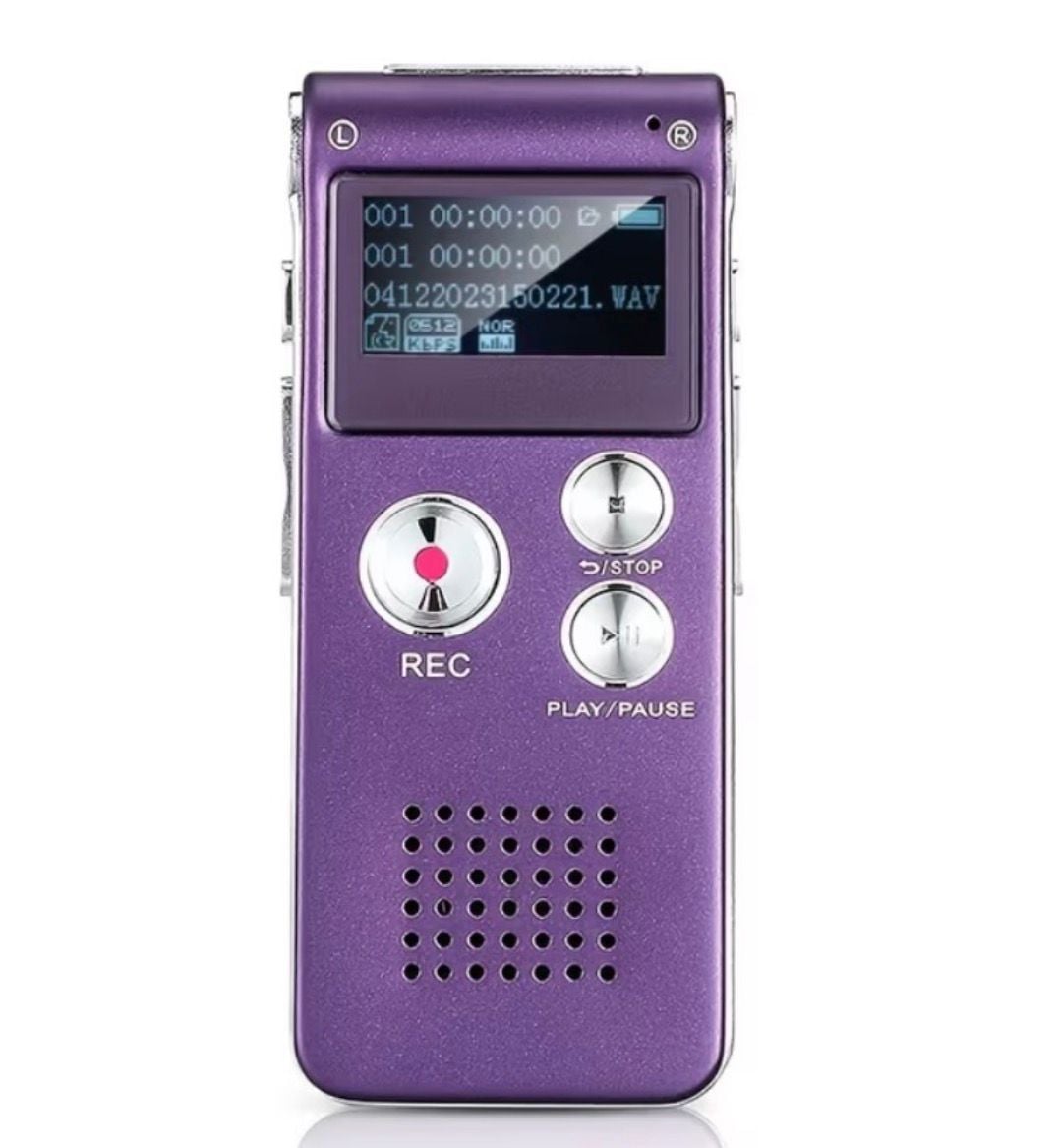 GRABADORA DE VOZ 8 GB PROFESIONAL COLOR MORADO - 1