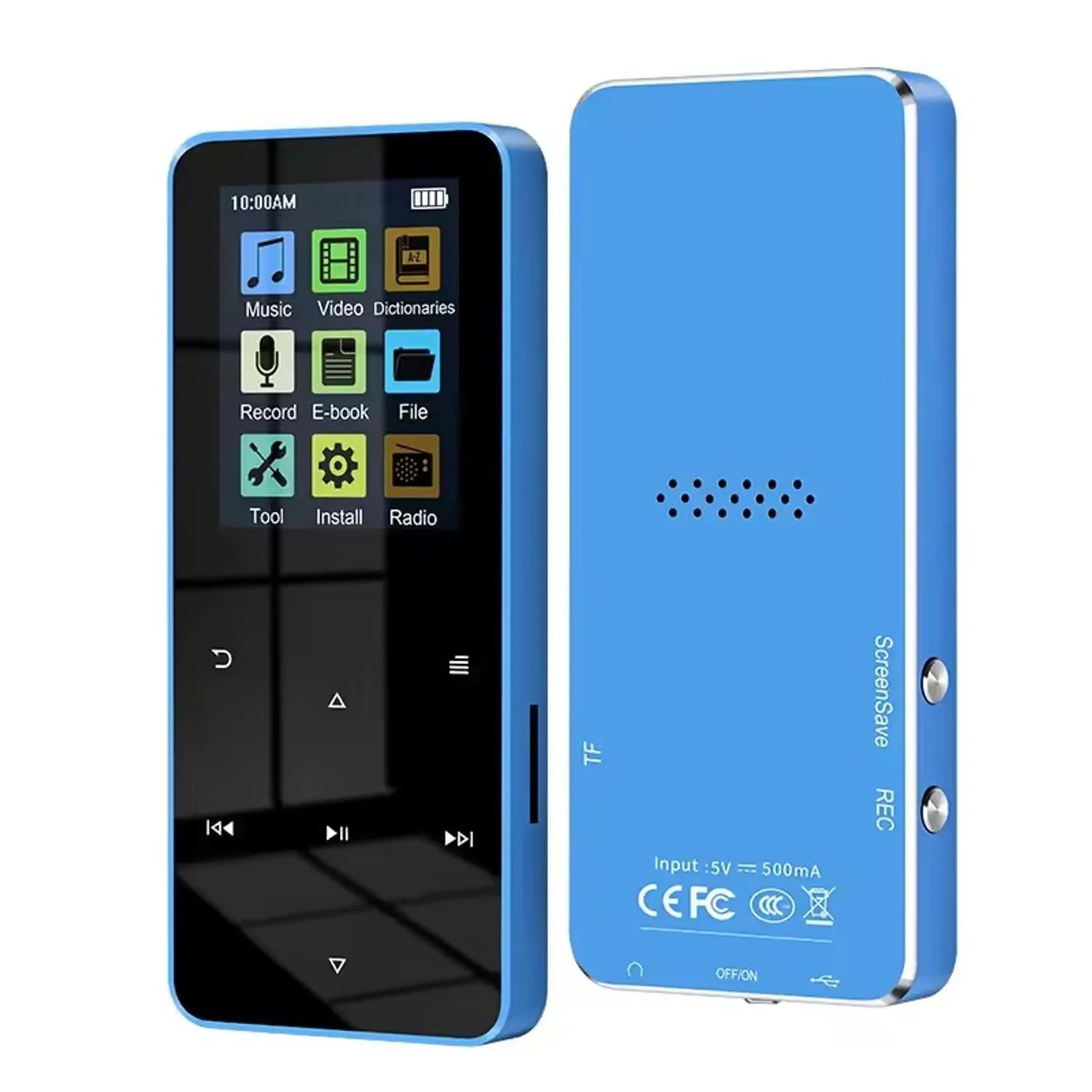 REPRODUCTOR MP3 BLUETOOTH 128 GB ZY001 LCD AZUL - 1