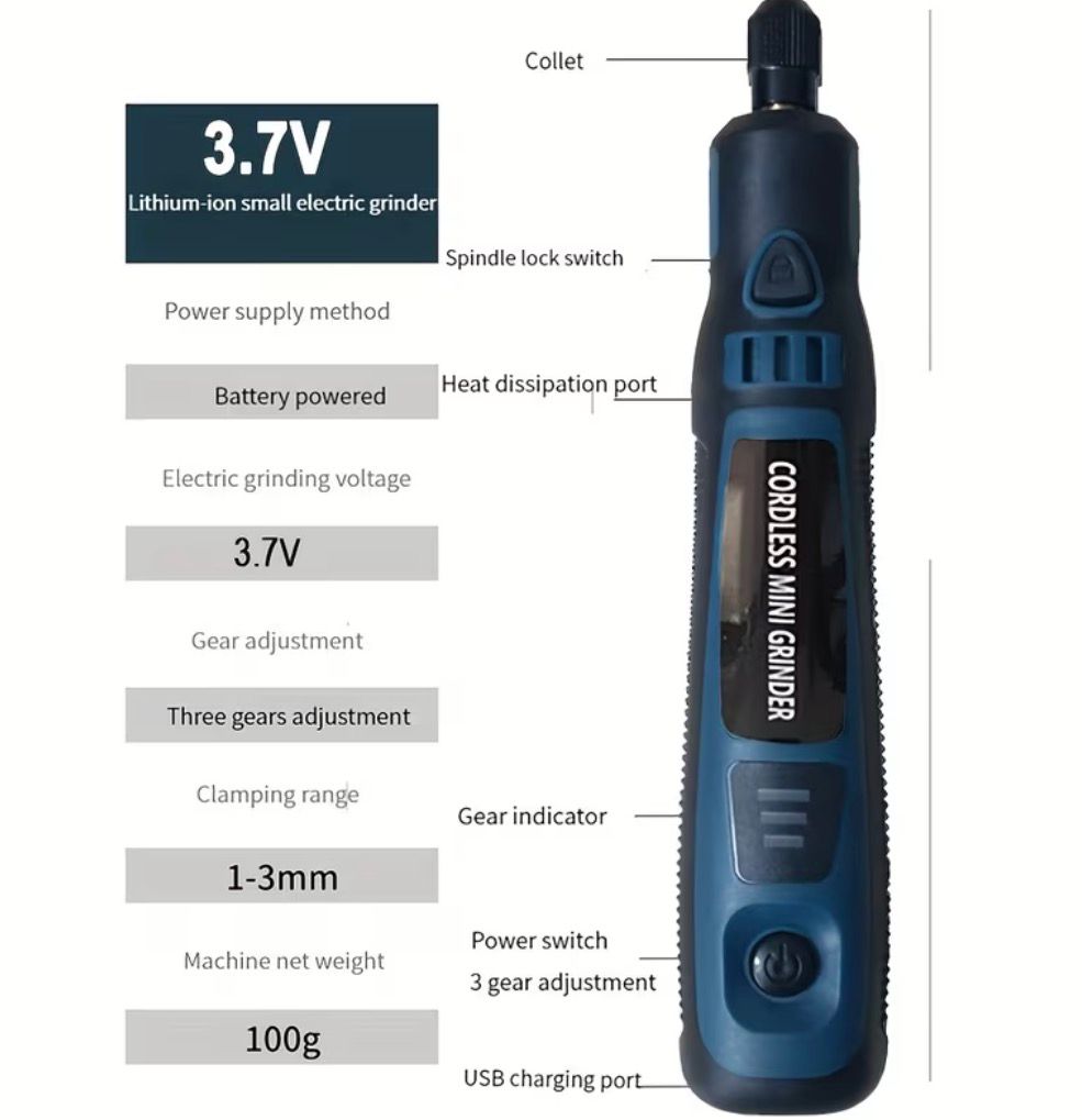 MINI TALADRO ROTATIVO MULTIFUNCIONAL INALÁMBRICO TY-CM01 - 5