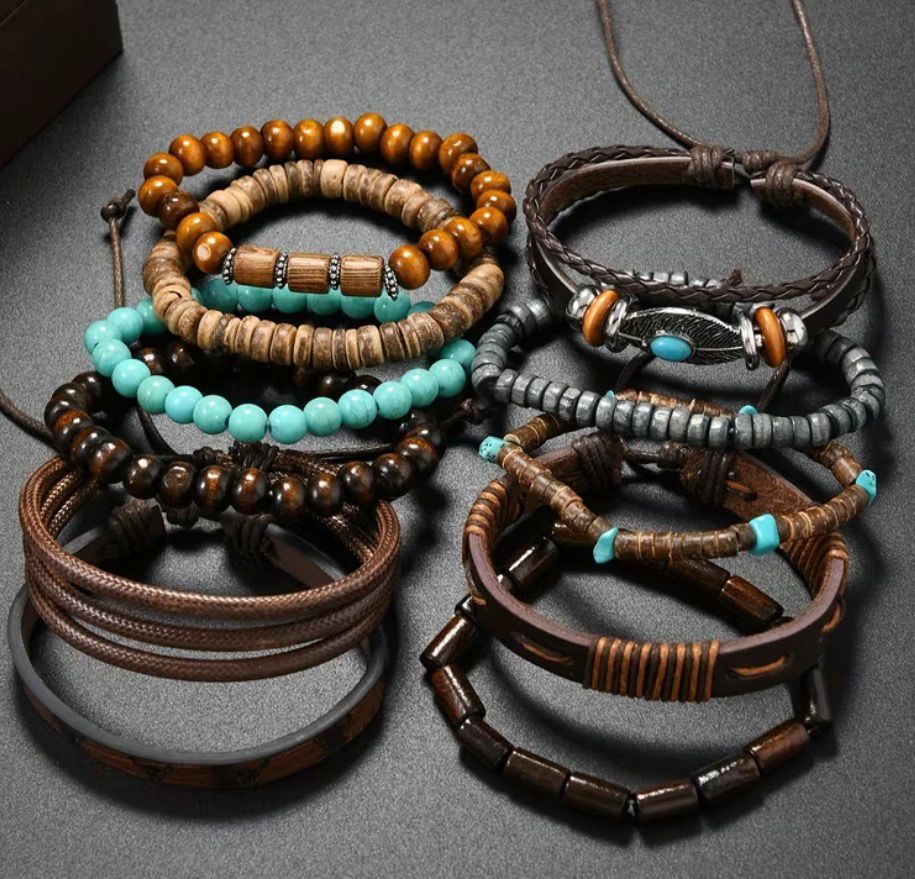 SET DE 11 PULSERAS PARA CABALLEROS - 2