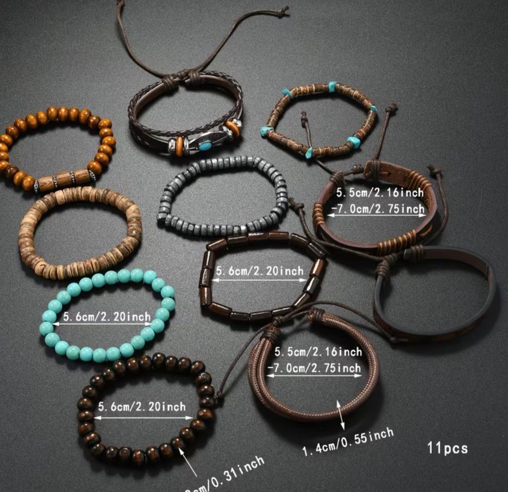 SET DE 11 PULSERAS PARA CABALLEROS - 3