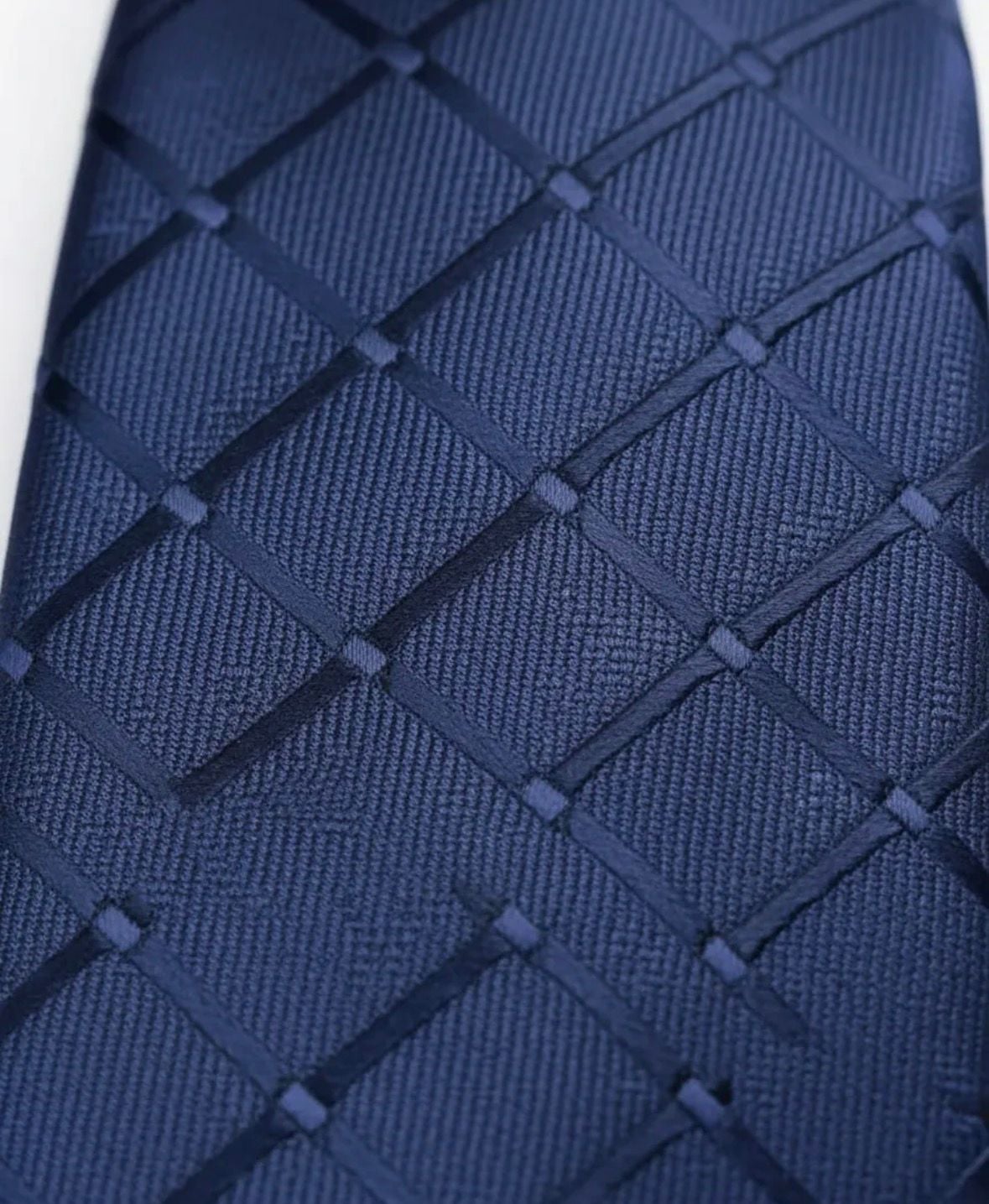 SET CORBATA PISA CORBATA GEMELOS Y PAÑUELO AZUL ROMBOS - 2