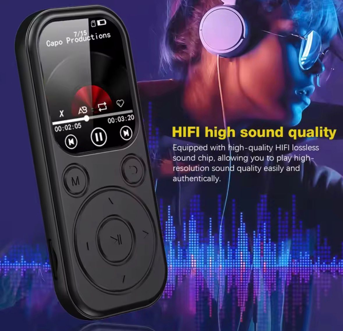 REPRODUCTOR MP3 32 GB FM BLUETOOTH NEG - 1