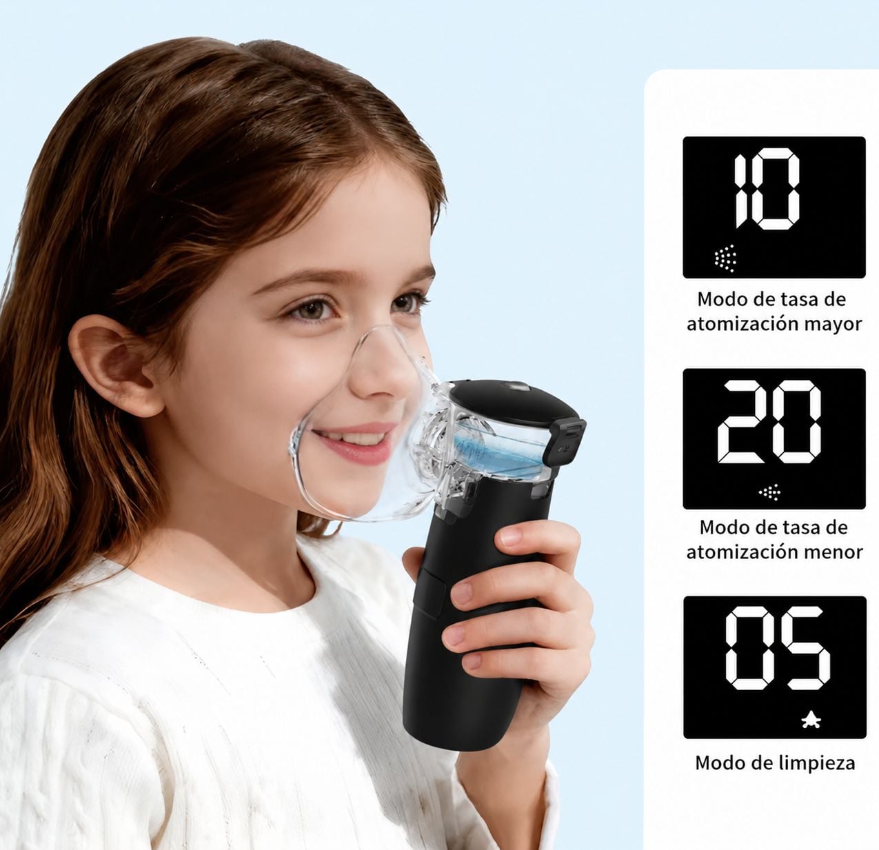 NEBULIZADOR PORTATIL NEGRO ADULTOS Y NIÑOS - 1