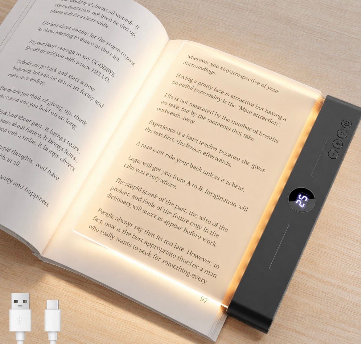 LUZ LAMPARA NEGRO RECARGABLE TEMPORIZADOR LECTURA LEER LIBRO - 1