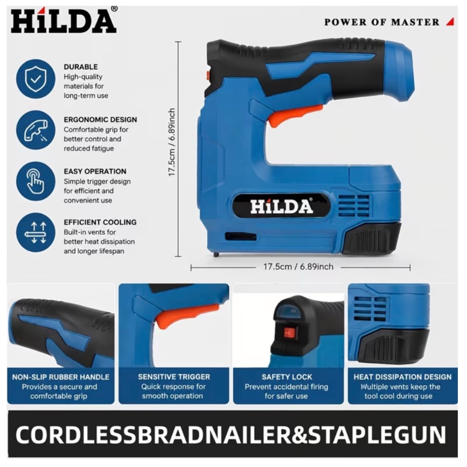 CLAVADORA ENGRAPADORA INALÁMBRICA HILDA OZ125 RECARGABLE - 3