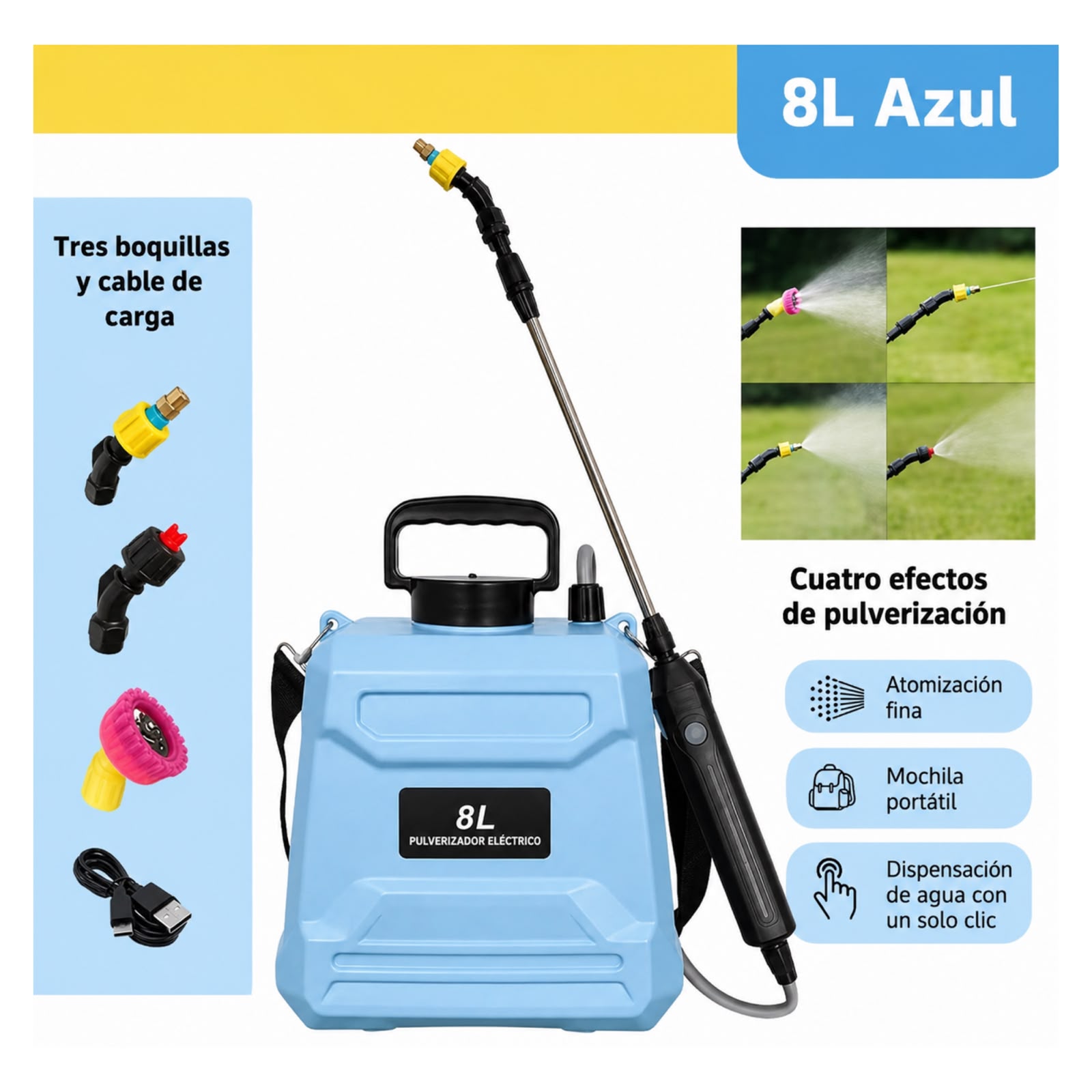 FUMIGADORA PULVERIZADORA ELECTRICA RECARGABLE 8 LITROS - 4