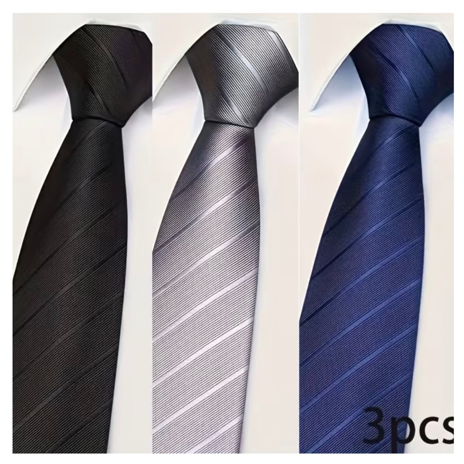SET DE 3 CORBATAS NUDO INSTANTANEO M1 - 1