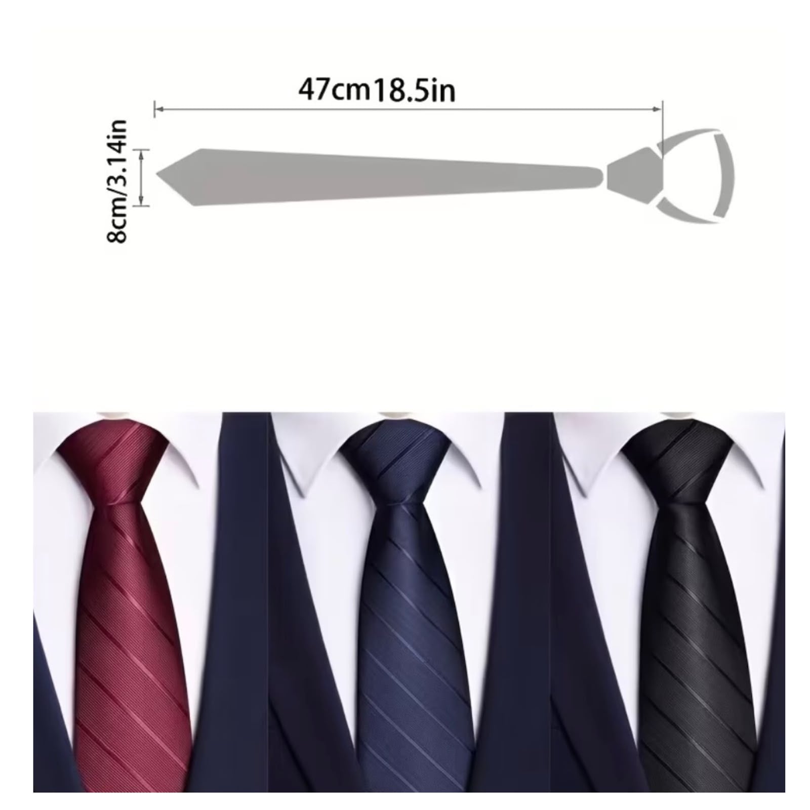 SET DE 3 CORBATAS NUDO INSTANTANEO M1 - 3