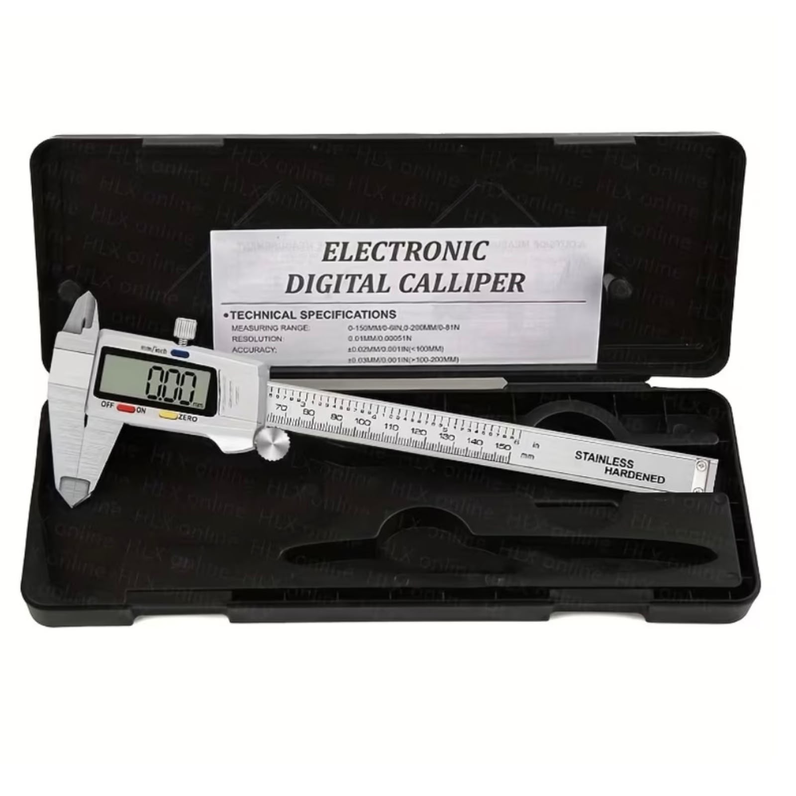 CALIBRADOR VERNIER DIGITAL  ACERO INOXIDABLE 150 MM PANTALLA LCD + 4 BATERÍAS DE REGALO - 2