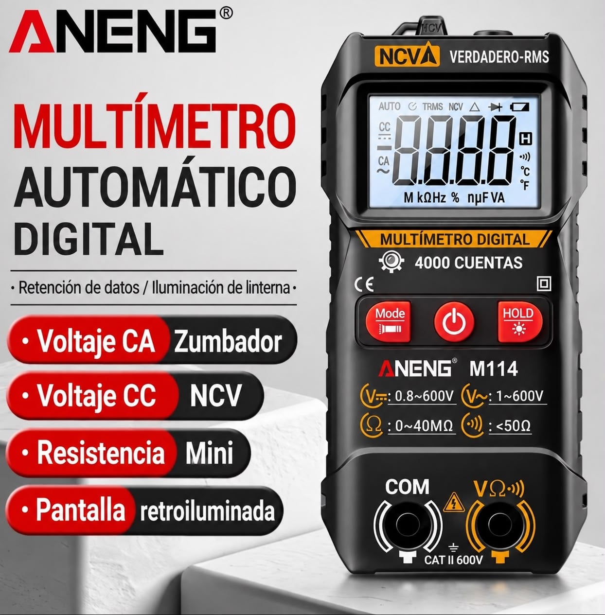 MULTÍMETRO DIGITAL ANENG M114 - 1