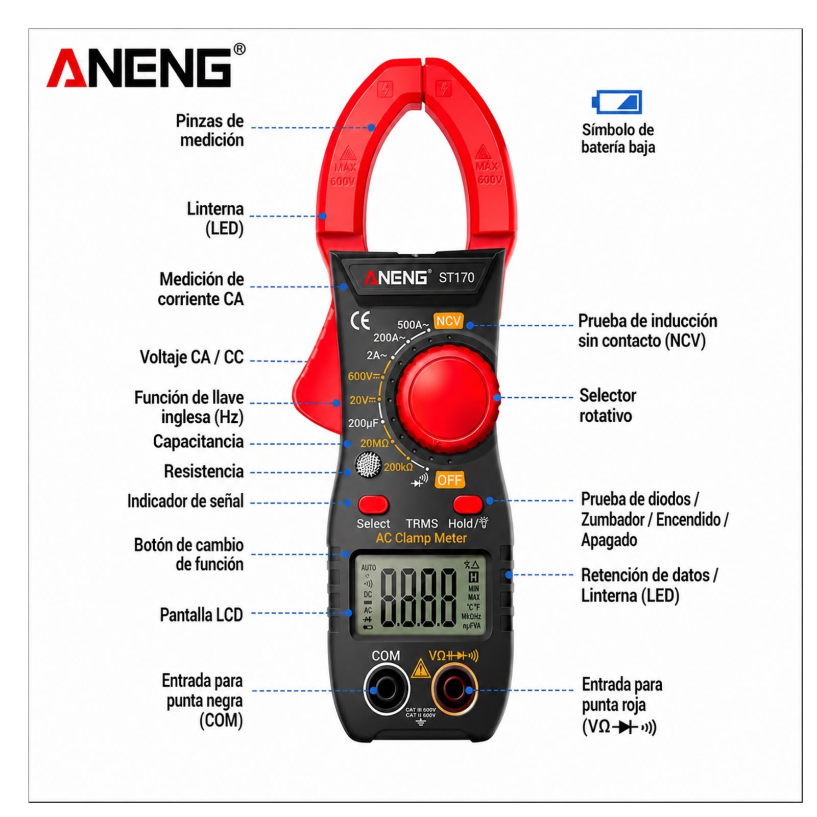 MULTIMETRO ANENG ST170 Y DETECTOR DE VOLTAJE - 3