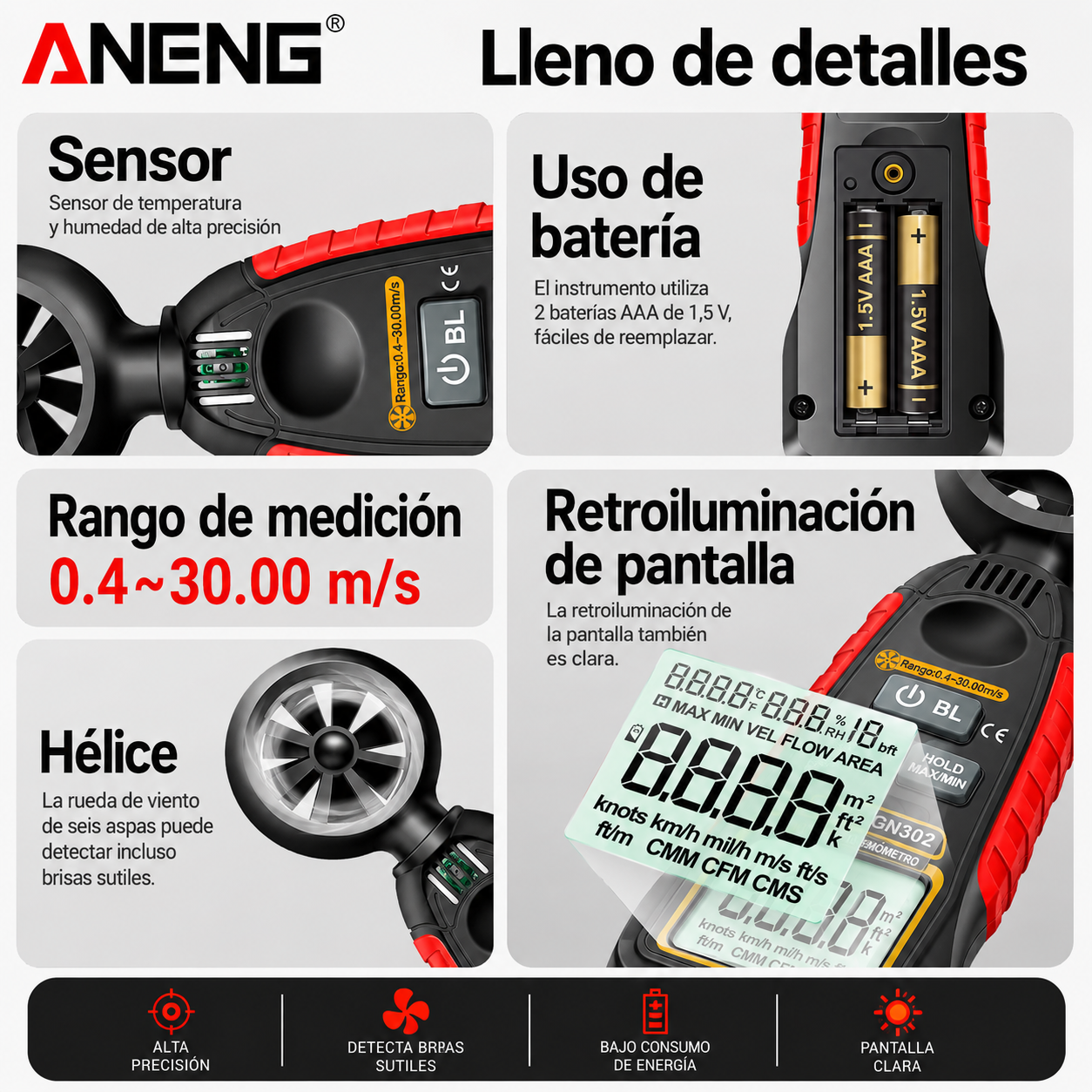 ANEMOMETRO DIGITAL ANENG GN302 - 3