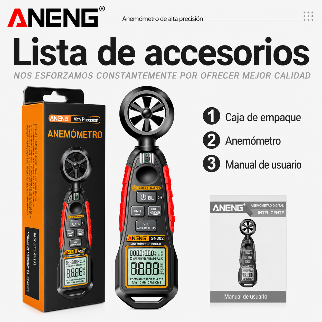 ANEMOMETRO DIGITAL ANENG GN302 - 5