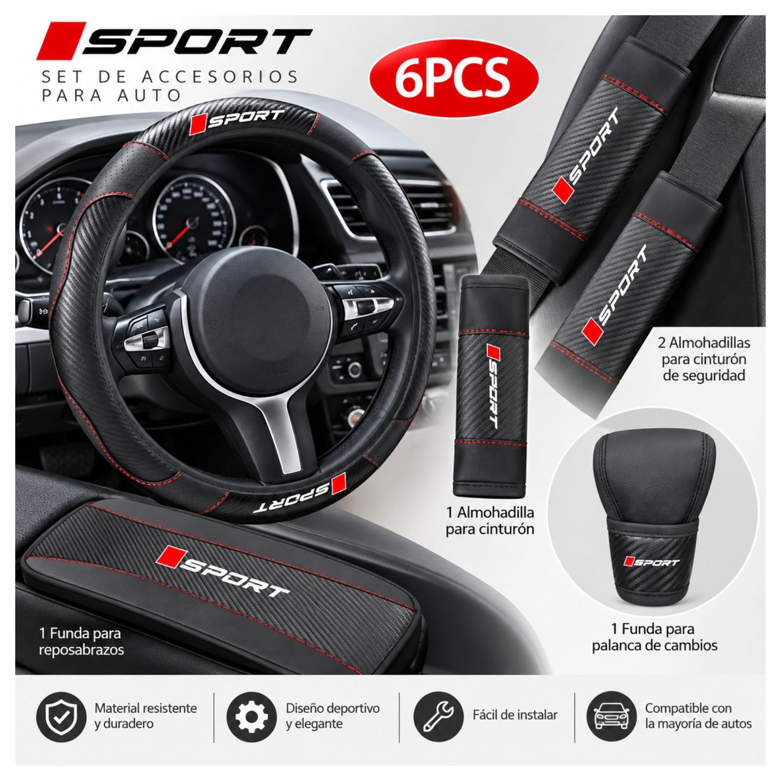 KIT FUNDA PARA VOLANTE DE CARRO COMPLETO - 1