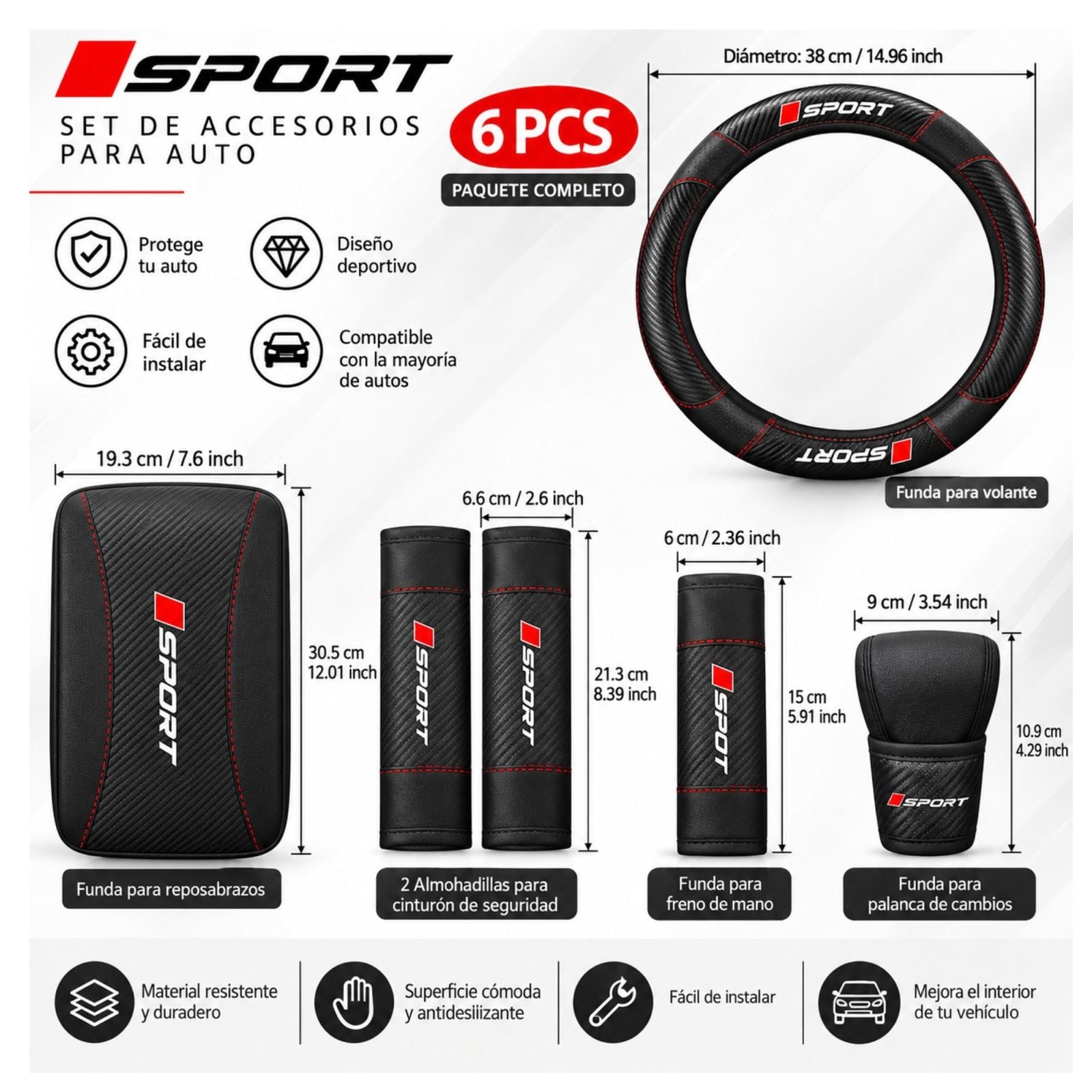 KIT FUNDA PARA VOLANTE DE CARRO COMPLETO - 3
