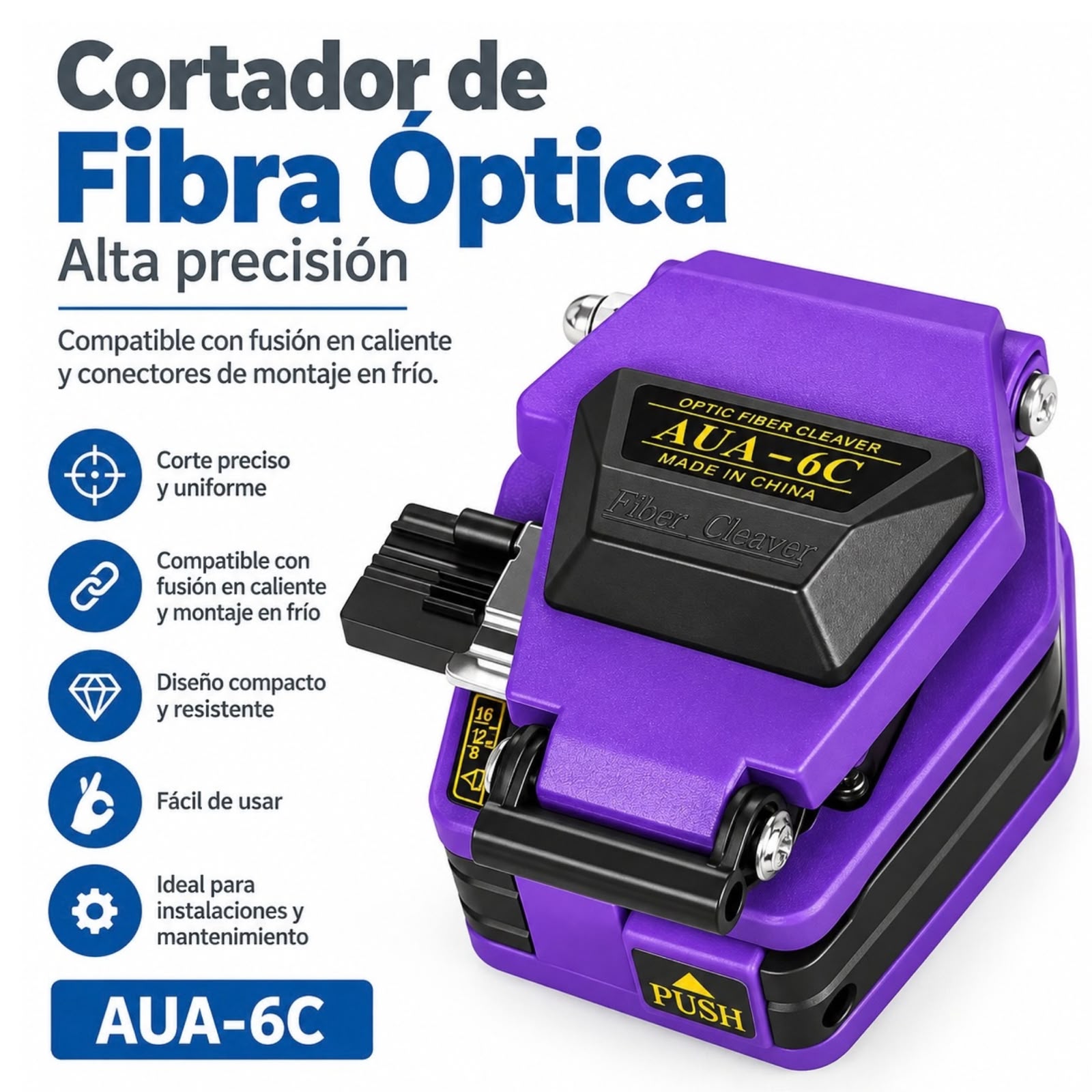 CORTADOR DE FIBRA ÓPTICA AUA-6C DE ALTA PRECISIÓN - 2