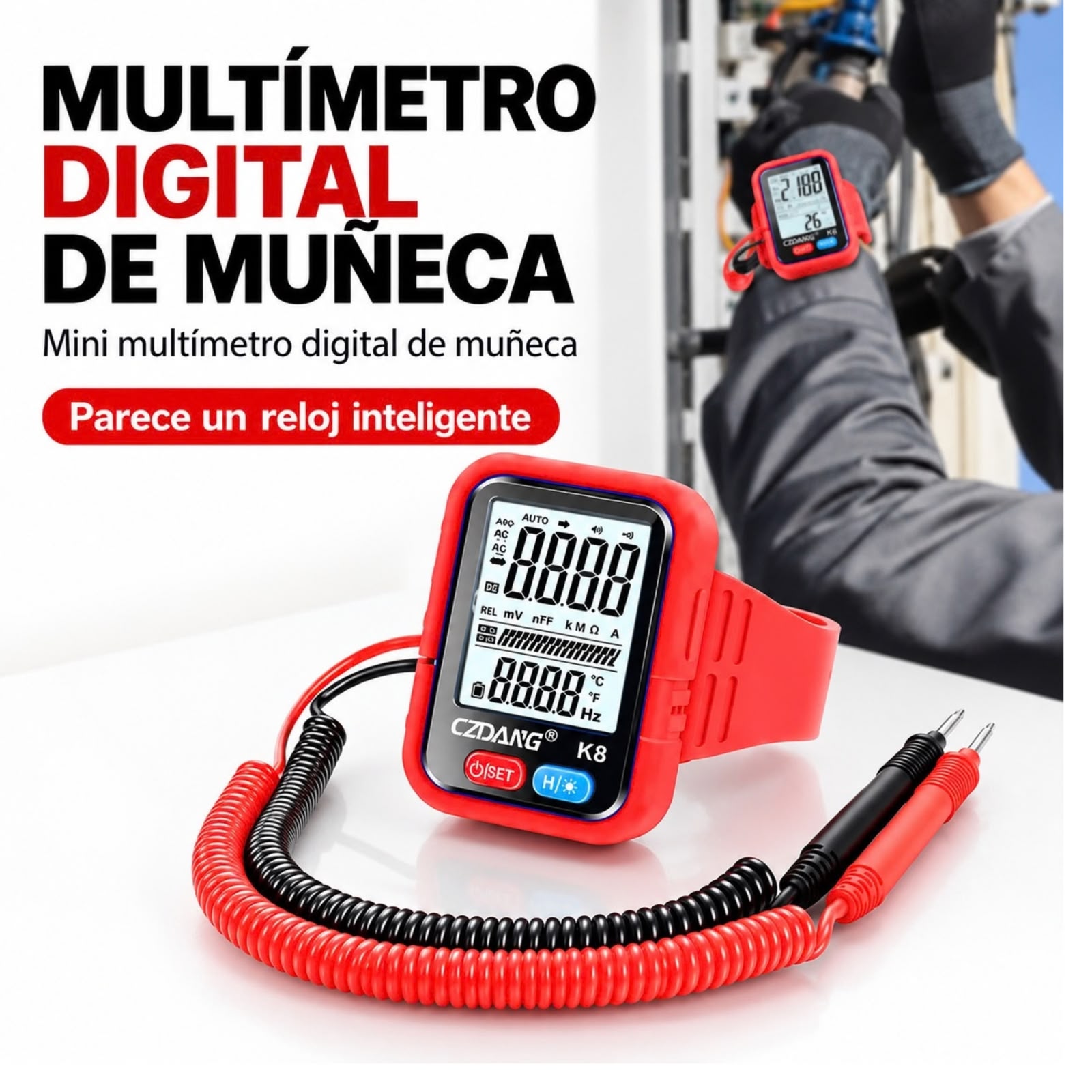 MULTÍMETRO DIGITAL DE MUÑECA CZDANG K8 - 1
