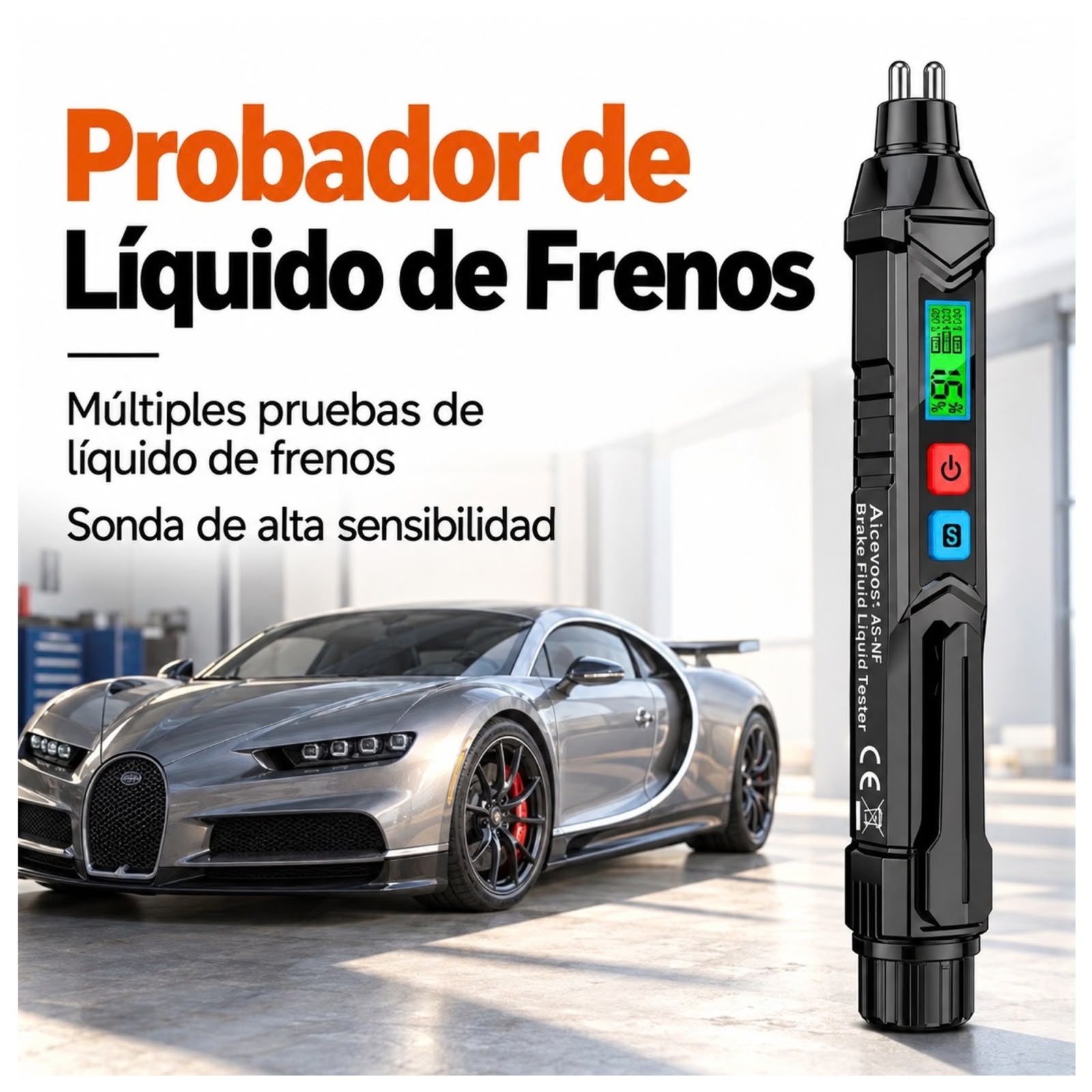 PROBADOR DE LIQUIDO DE FRENOS PARA CARRO AUTO MOTO - 1