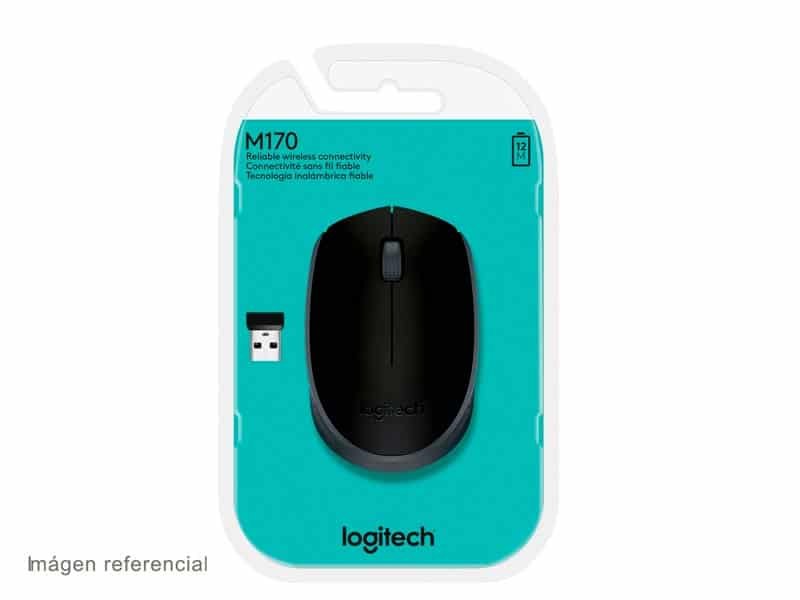 MOUSE LOGITECH M170 WIRELESS BLACK - 1