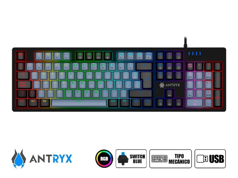 TECLADO GAMING ANTRYX MK-860L MECANICO SW BLUE RGB BLACK - 1