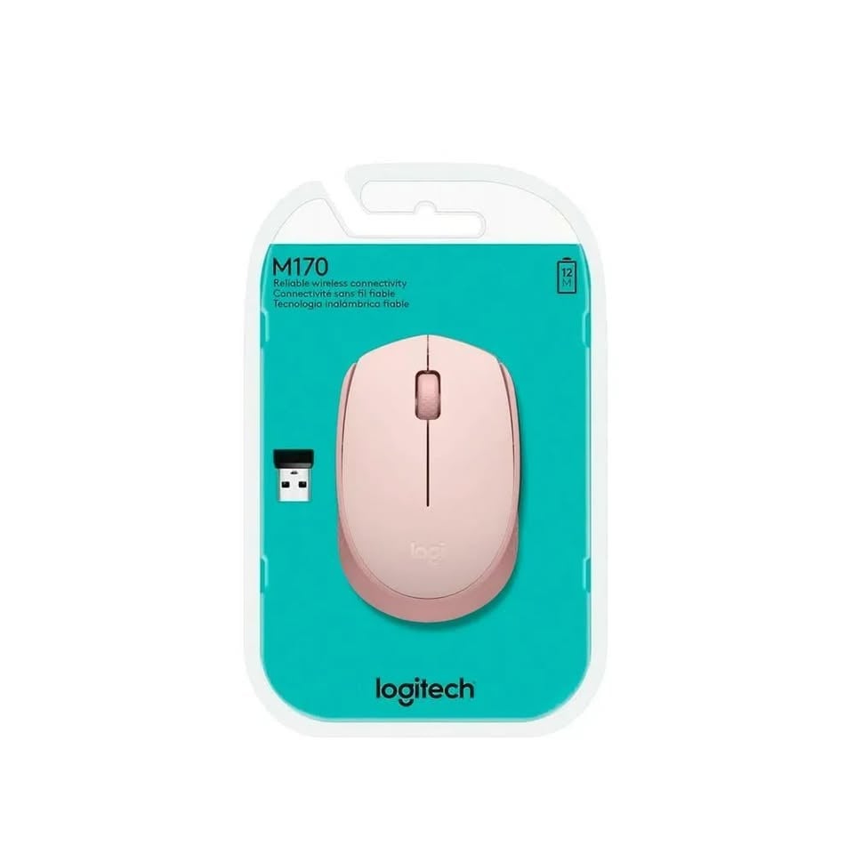 MOUSE LOGITECH INALAMBRICO M170 COLOR ROSADO - 1