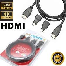CABLE HDMI 3 EN 1 CON ADAPTADOR MINI Y MICRO HDMI 1.5 METROS - 5