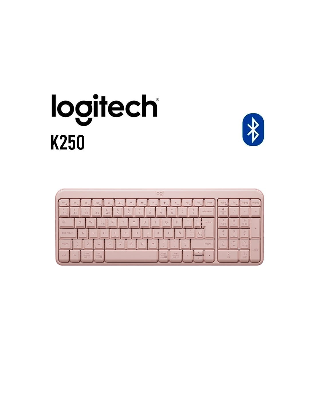 TECLADO LOGITECH K250 BLUETOOTH ROSE SP - 1