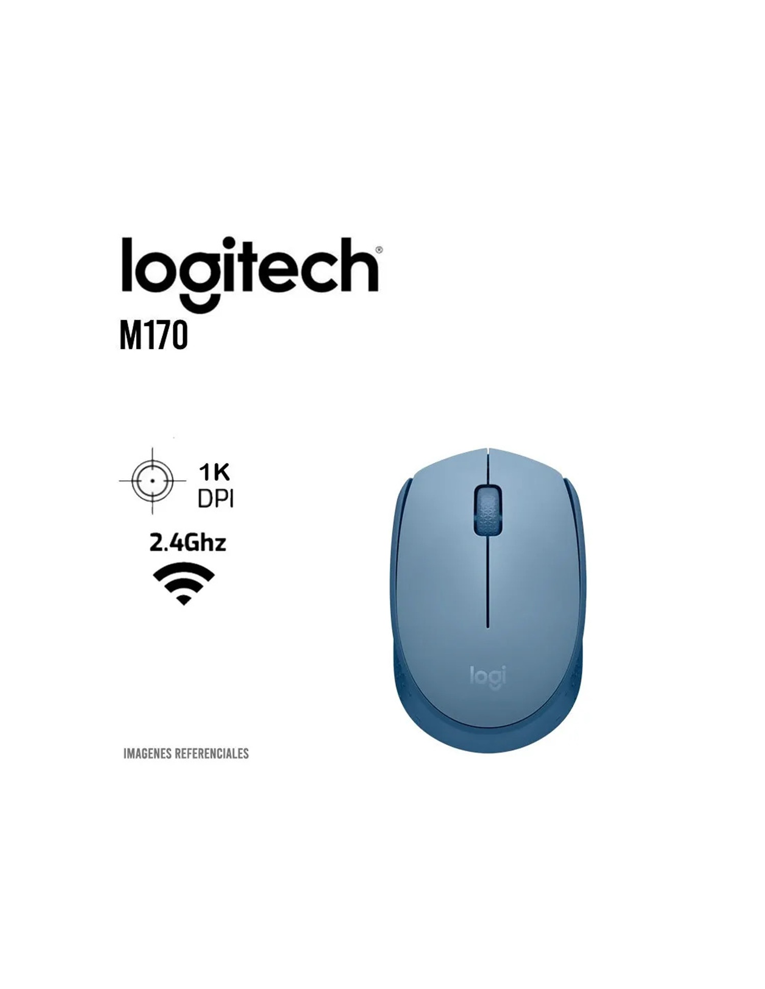 MOUSE INALAMBRICO M170 LOGITECH BLUE GRAY - 2